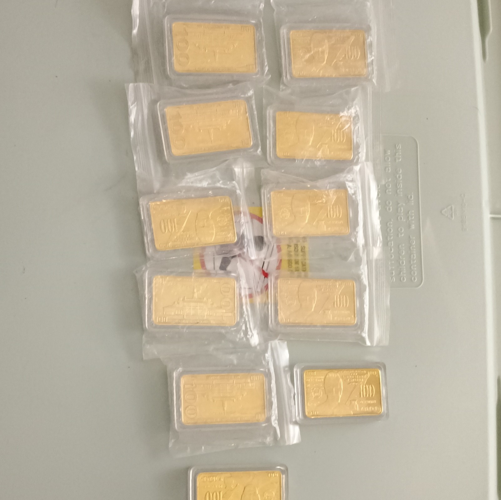 United States of America 2kk Gold Platted Bars Lot of 11