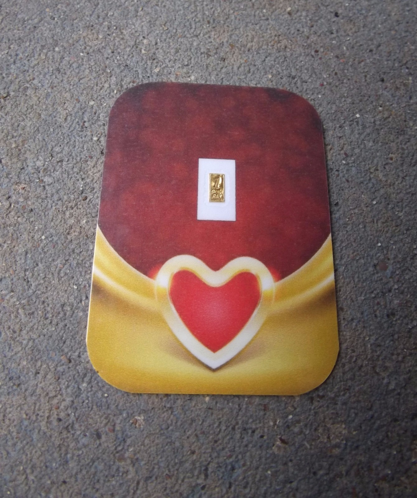 1 GRAlN (NOT GRAM) MY Valentine Love PURE 999 FINE GOLD MINTED BAR »(¯`v´¯)»