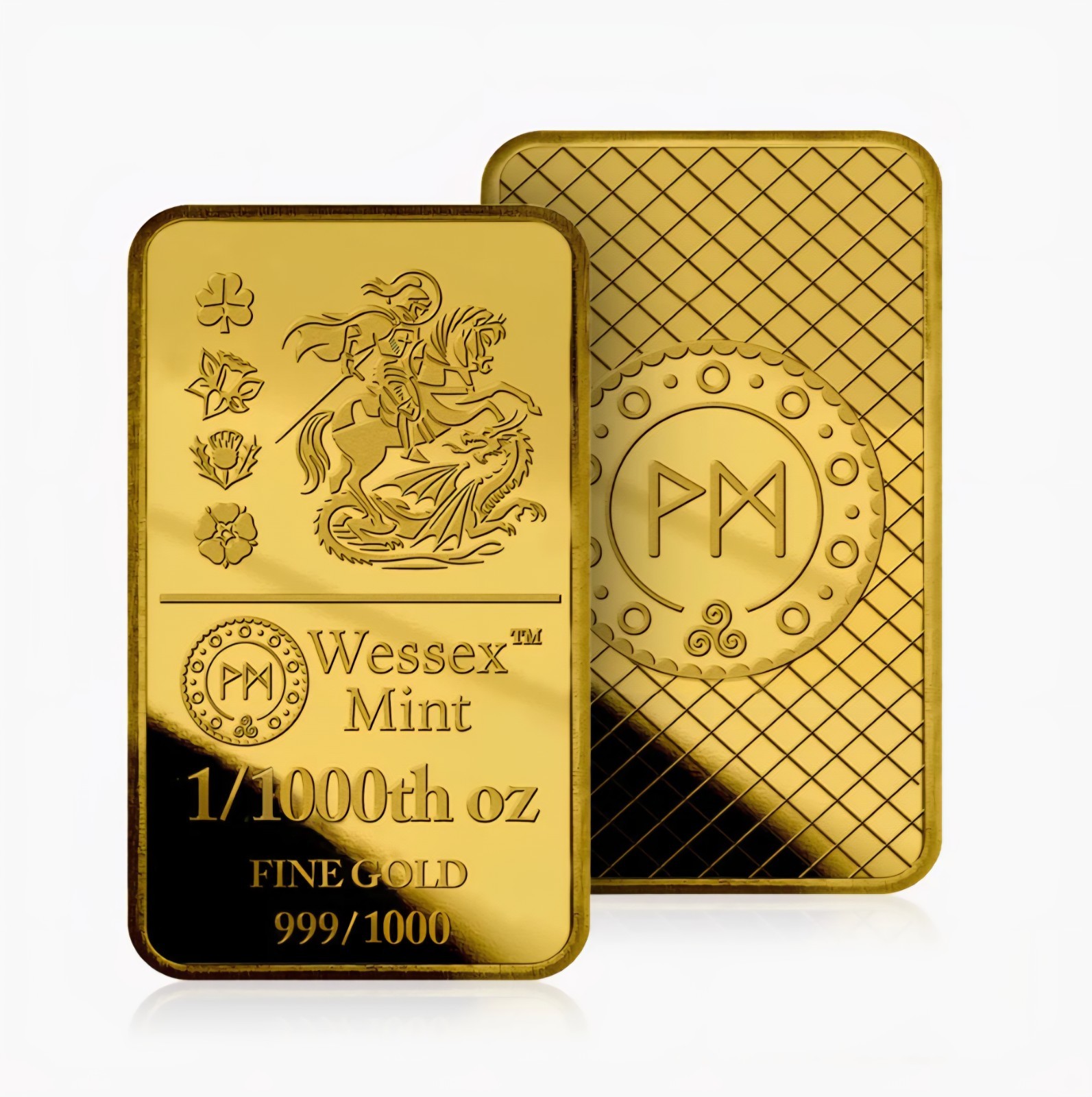 1/1000oz 999.9 Wessex Mint George and the Dragon Fine Gold Bullion Bar 24K