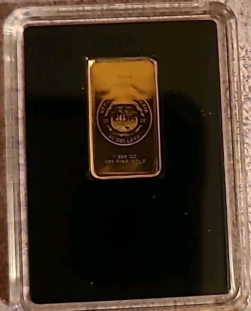 1/200 oz Gold Bar .999 Fine Gold Jesus Republic of Palau $20 Micro Gold