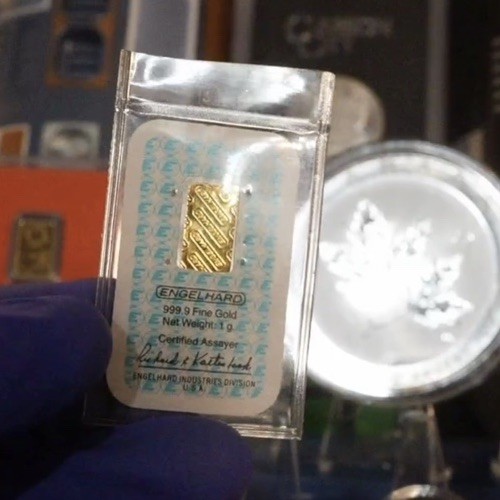 1 gram Gold Bar – Engelhard (In Assay)- Vintage ASSAY- “E” Series Rare