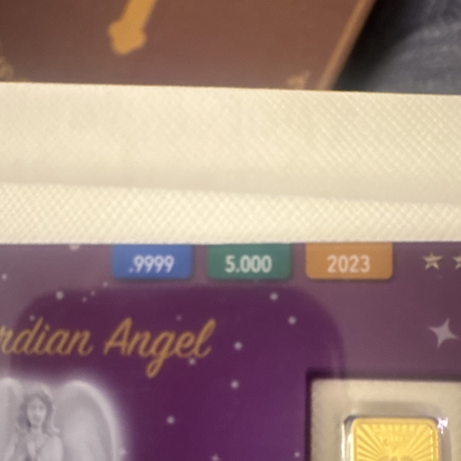 Samoa 2023 Guardian Angel Special Edition Gold Bar 0.5g .9999 Fine