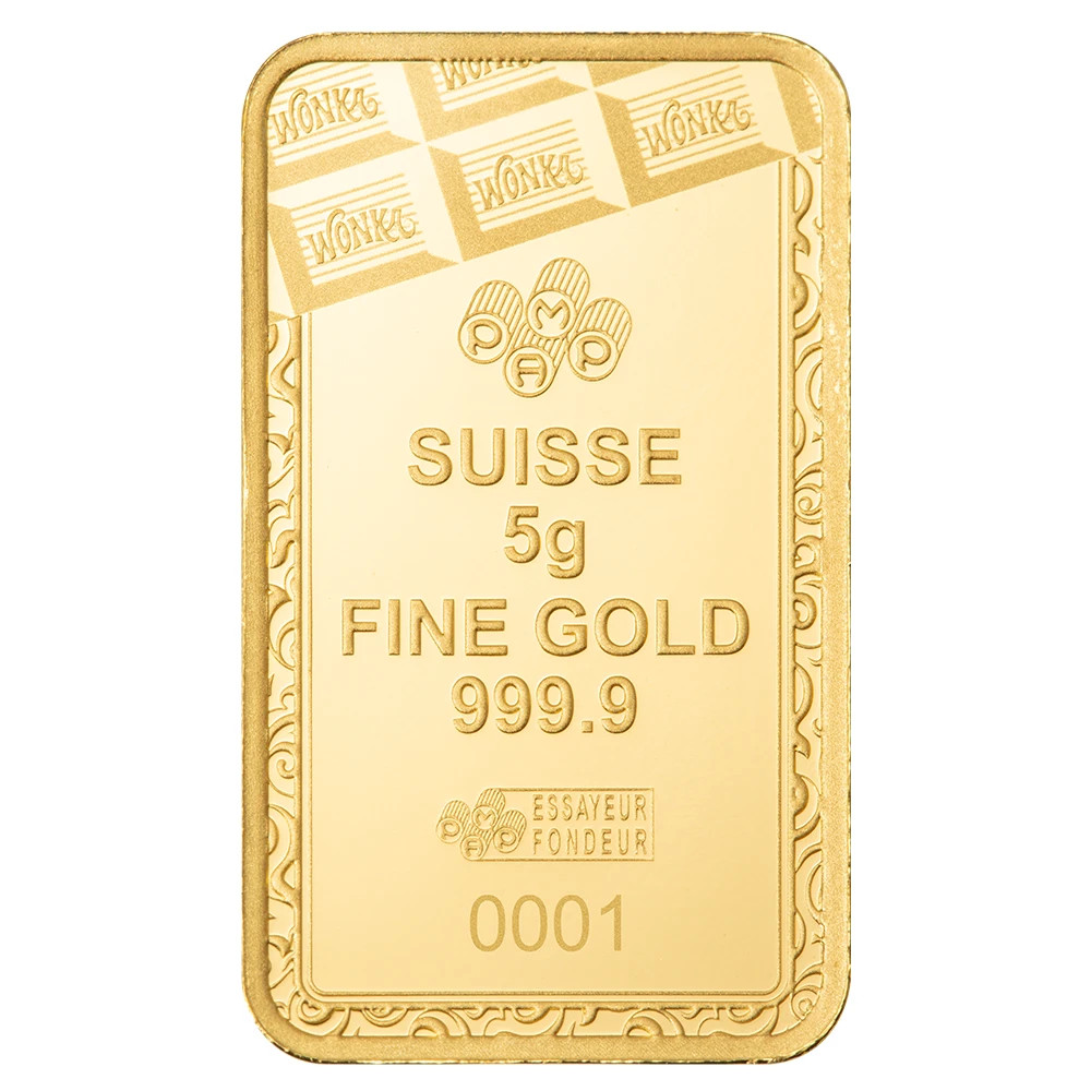 PAMP Suisse Willy Wonka 5 Gram .9999 Fine Gold Bar – in Assay, Ltd 4,000 Mintage