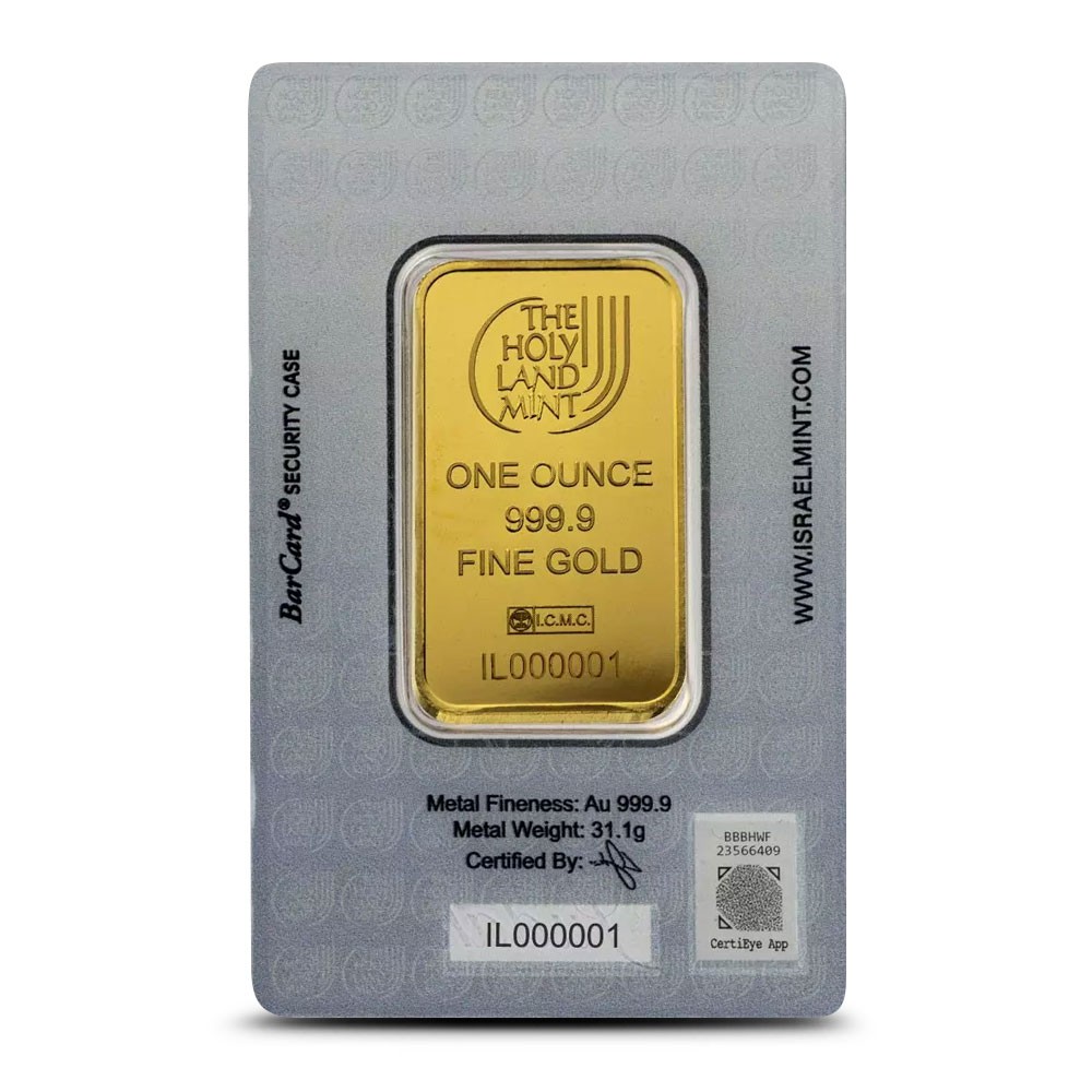 1 oz The Holy Land Mint Lion of Judah Gold Bar (New w/ Assay)