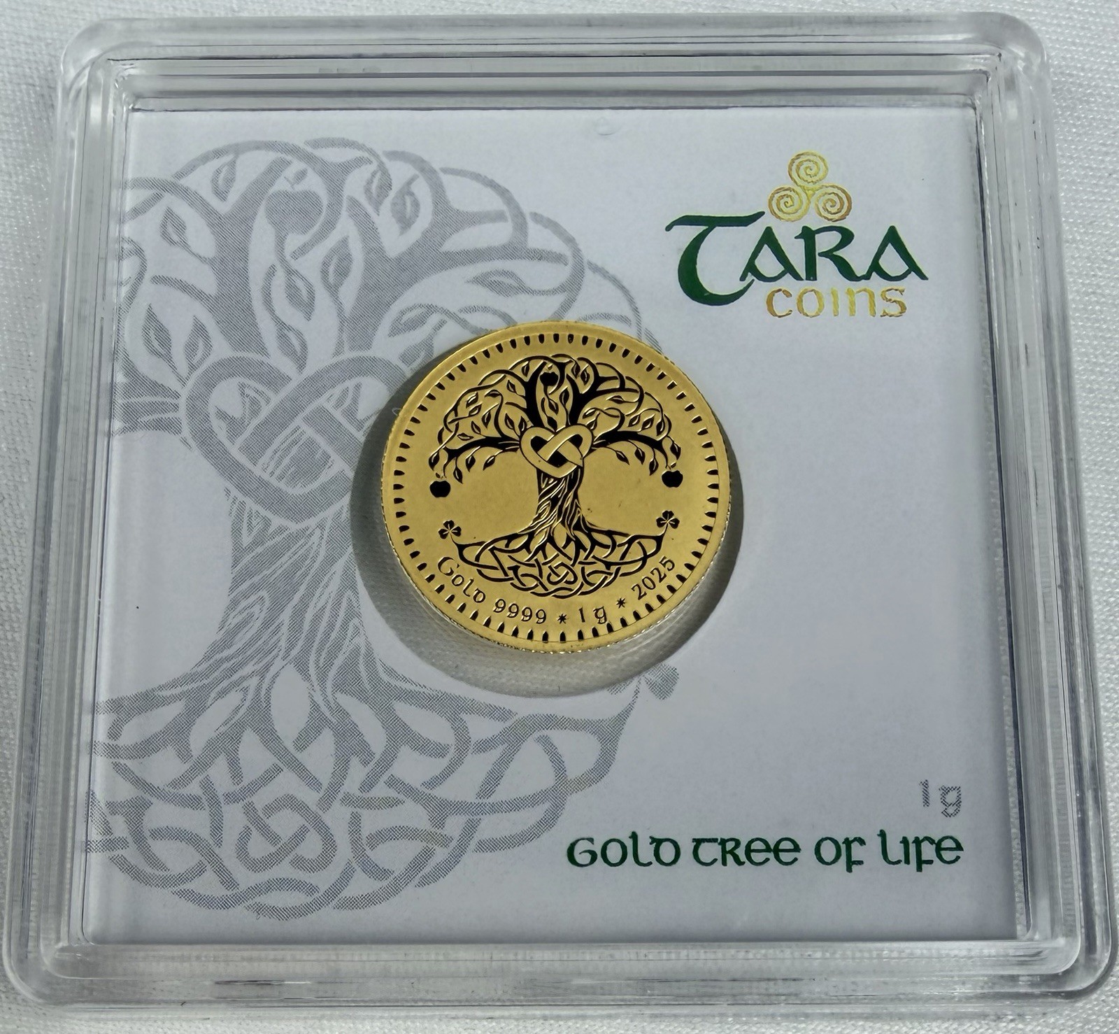 Geiger Edelmetalle Tara Coins Tree of Life 1 Gram .9999 Fine Gold In Hard Assay