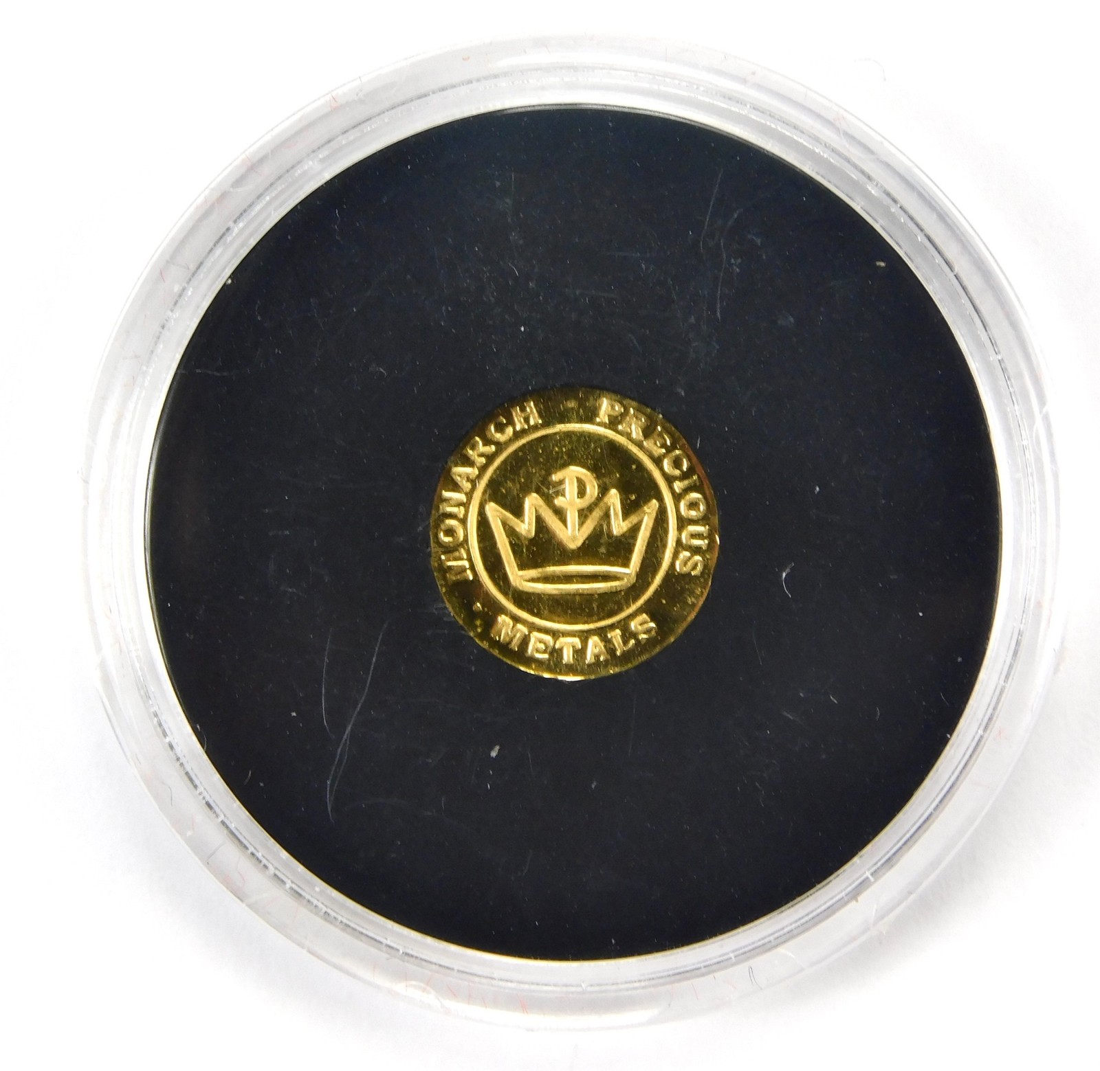 Monarch Precious Metals 1/4 Gram .9999 Fine Gold Lucky Horseshoe Round C