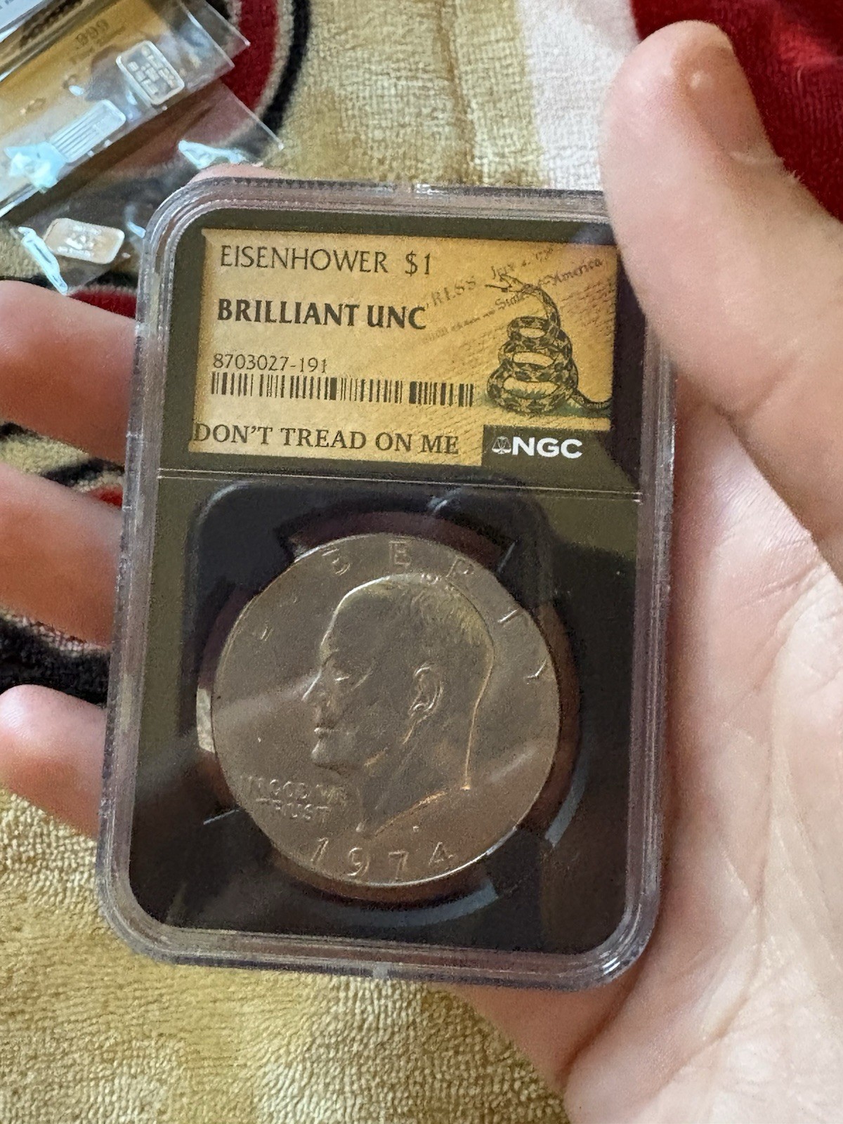 24k Gold Coins / .999 Pure Silver Bars Bullion + 1974 Eisenhower $1 GRADED