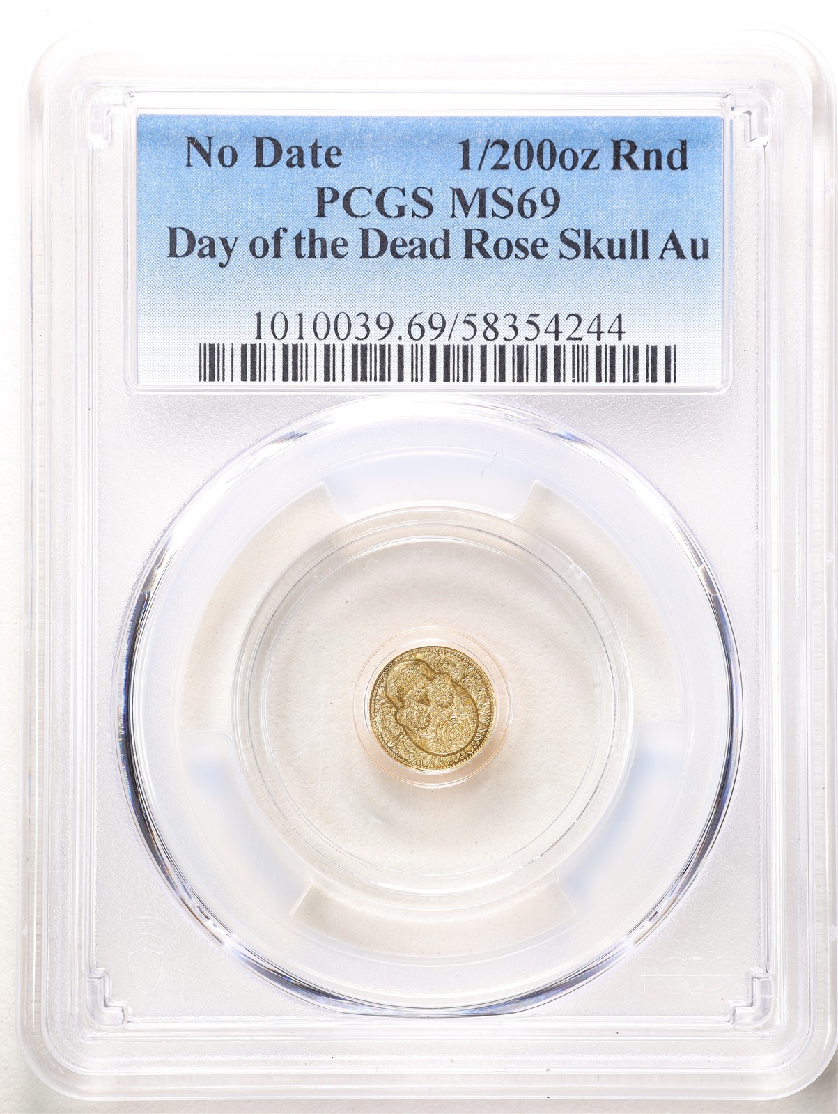 1/200oz .9999 Gold Day of the Dead Rose Skull MS69 PCGS 58354244