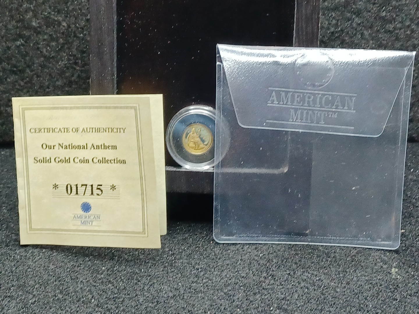 American Mint 0.5 Gram 14K Gold Proof Round Our National Anthem Solid Gold Coll.