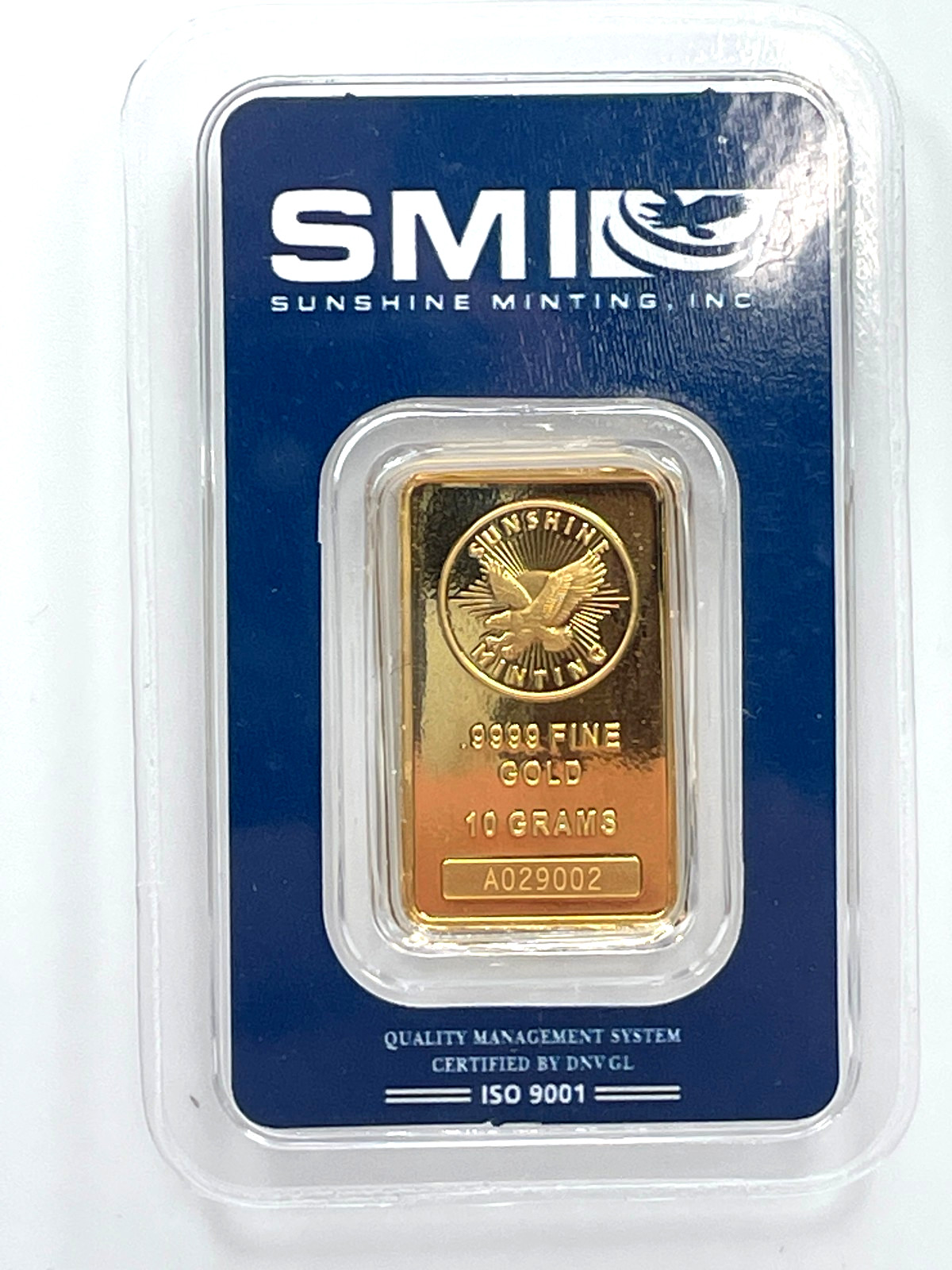 10 Gram Sunshine Mint .9999 Fine Gold Bar In Assay Mint Mark SI
