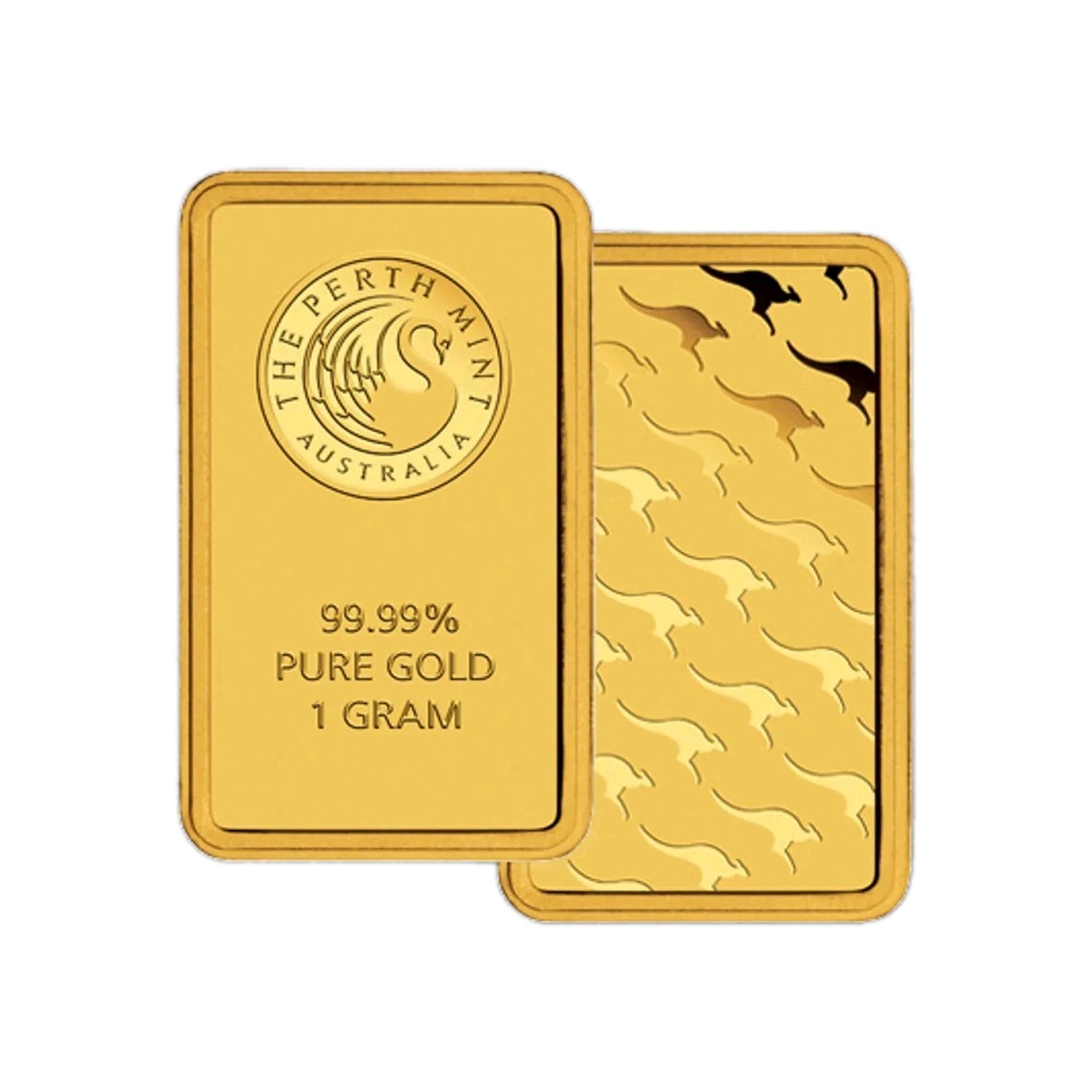 1g Gold Bar Kangaroo Kangaroo Perth Mint 999.9 Fine Gold in Blister