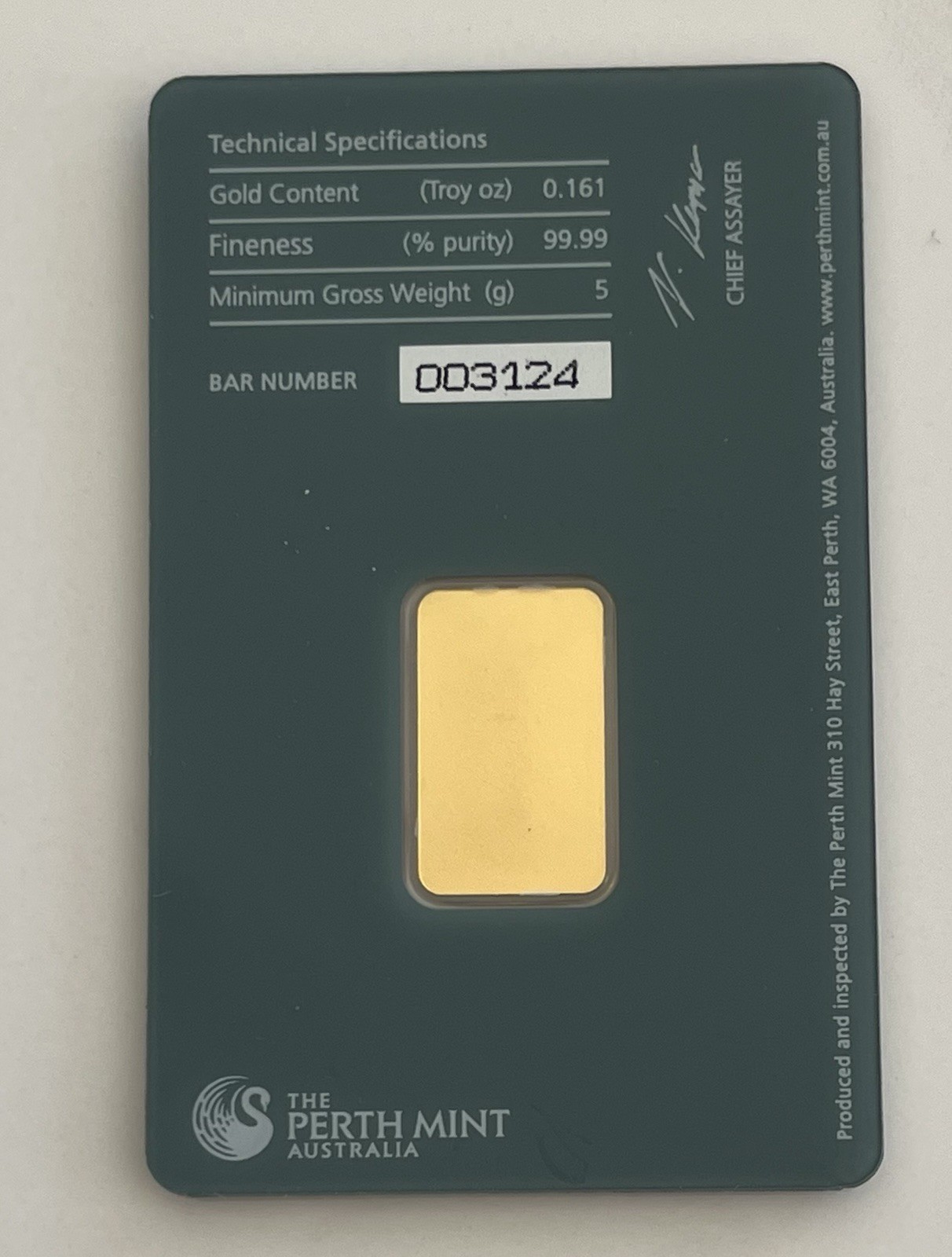 The Perth Mint 5 Gram Pure Gold 99.99% ;buying Your Future!