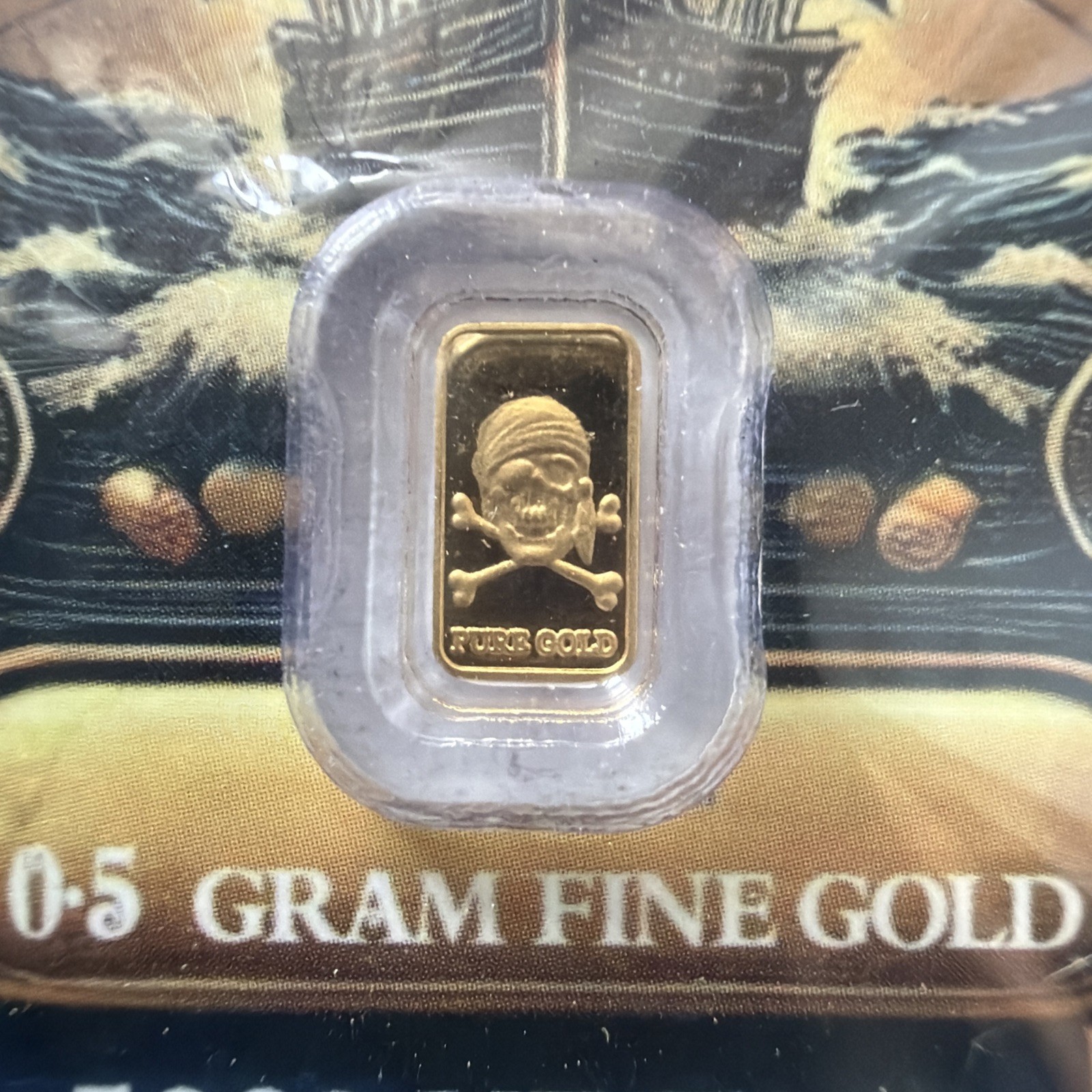 Pirate Gold 0.5 Gram .999 Fine Gold Bar 5000 Mintage Sealed Collectible