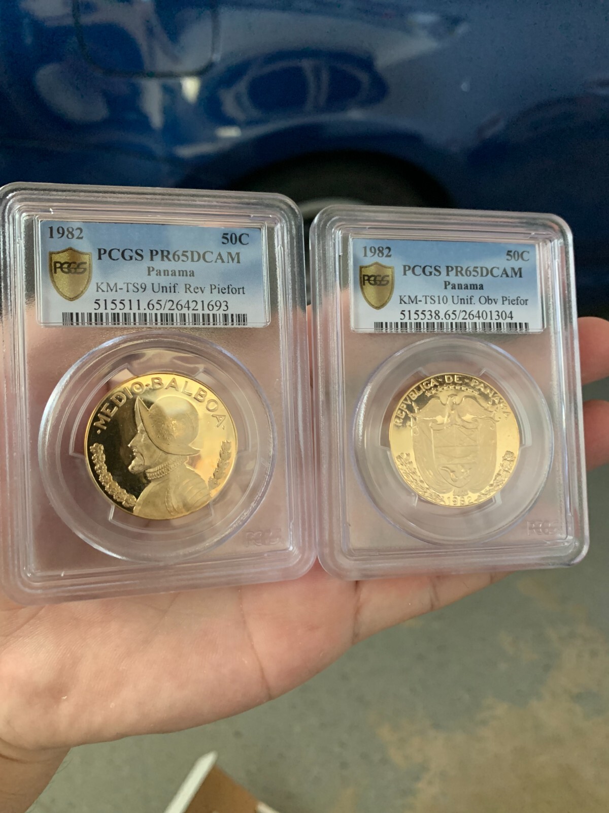 1982 Piefort Trial Strikes Panama Gold Uniface PCGS PF65DCAM