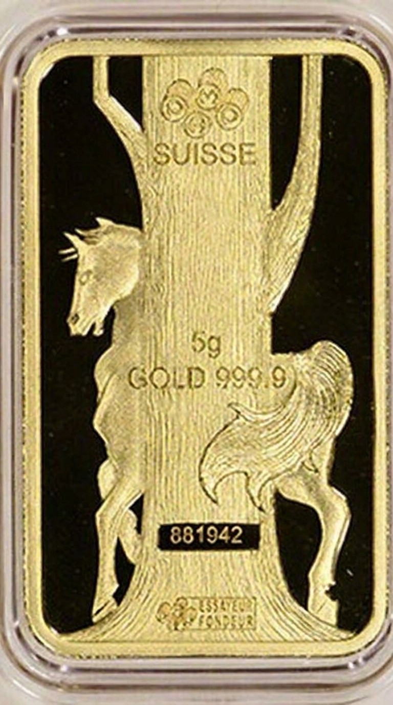 PAMP Suisse 5g Gold Year of the Horse – The Lunar Calendar Series. New in Assay
