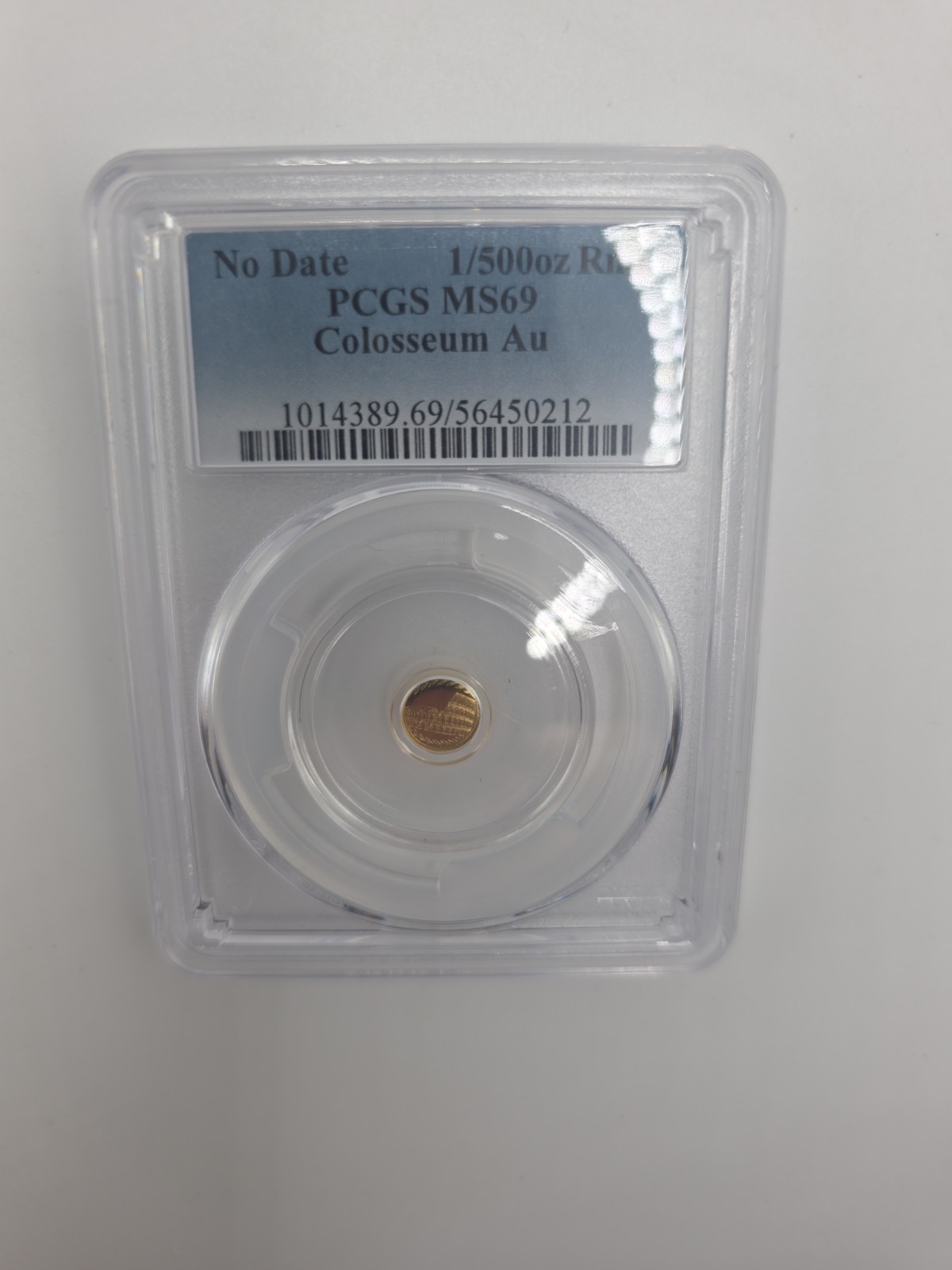 PCGS MS69 Colosseum Gold Round ND 1/500 oz Gold Precious Metal Content