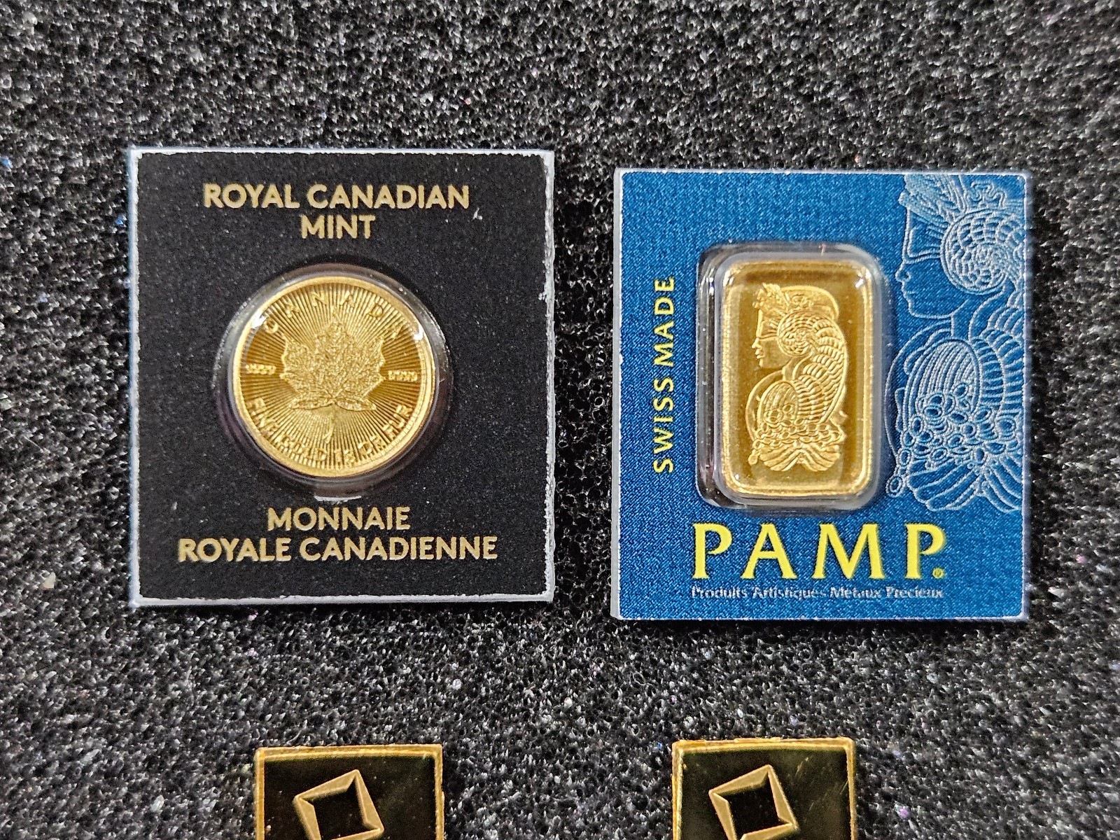 🌟(4) PAMP & VALCAMBI Suisse & RCM .9999 1 g Gram Gold Bars, 4 g TOTAL