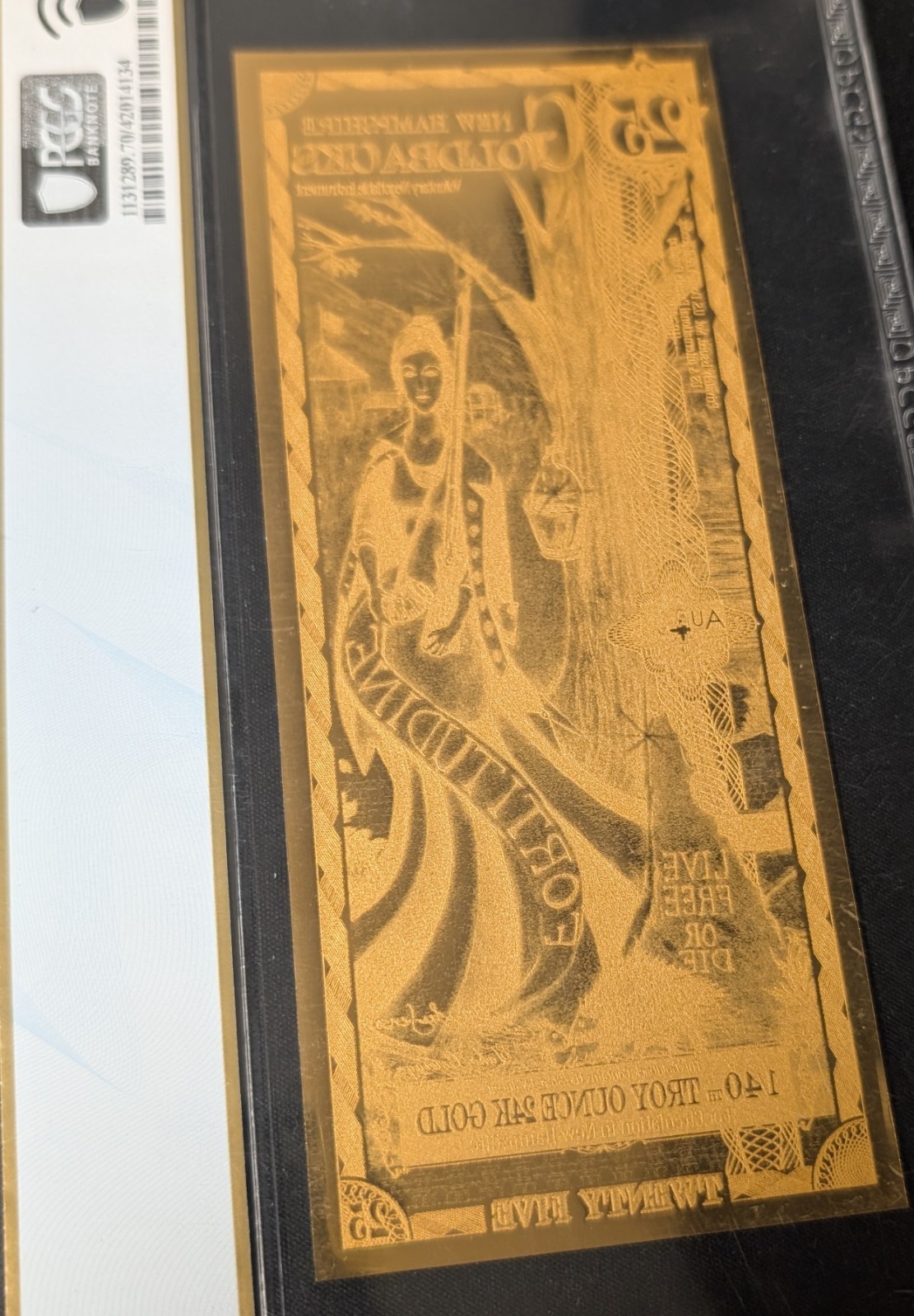 2021 New Hampshire 25 Goldback ~ PCGS GEM 70 First Day of Issue ~ 9601 Produced