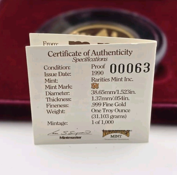 1990 M&M’s Chocolate Candies 50th Anniv. 1oz .999 Gold & Silver Rarities Mint