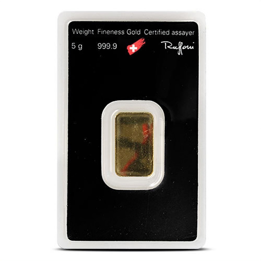 5 Gram Argor Heraeus Gold Bar (New in Assay)