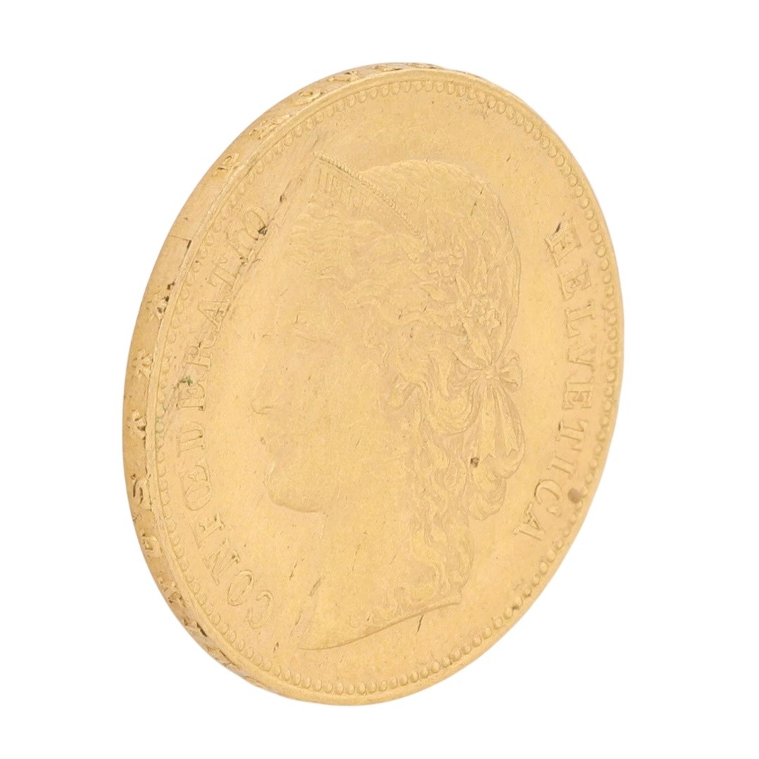 1893 Switzerland 20 Francs Helvetia 90% Gold Swissmint Round Bullion 6.45 Grams