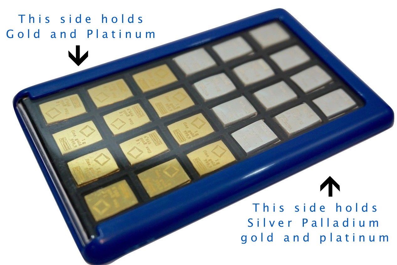 Element Card with 1g Silver Valcambi Combibar Bullion Wallet Bars Case