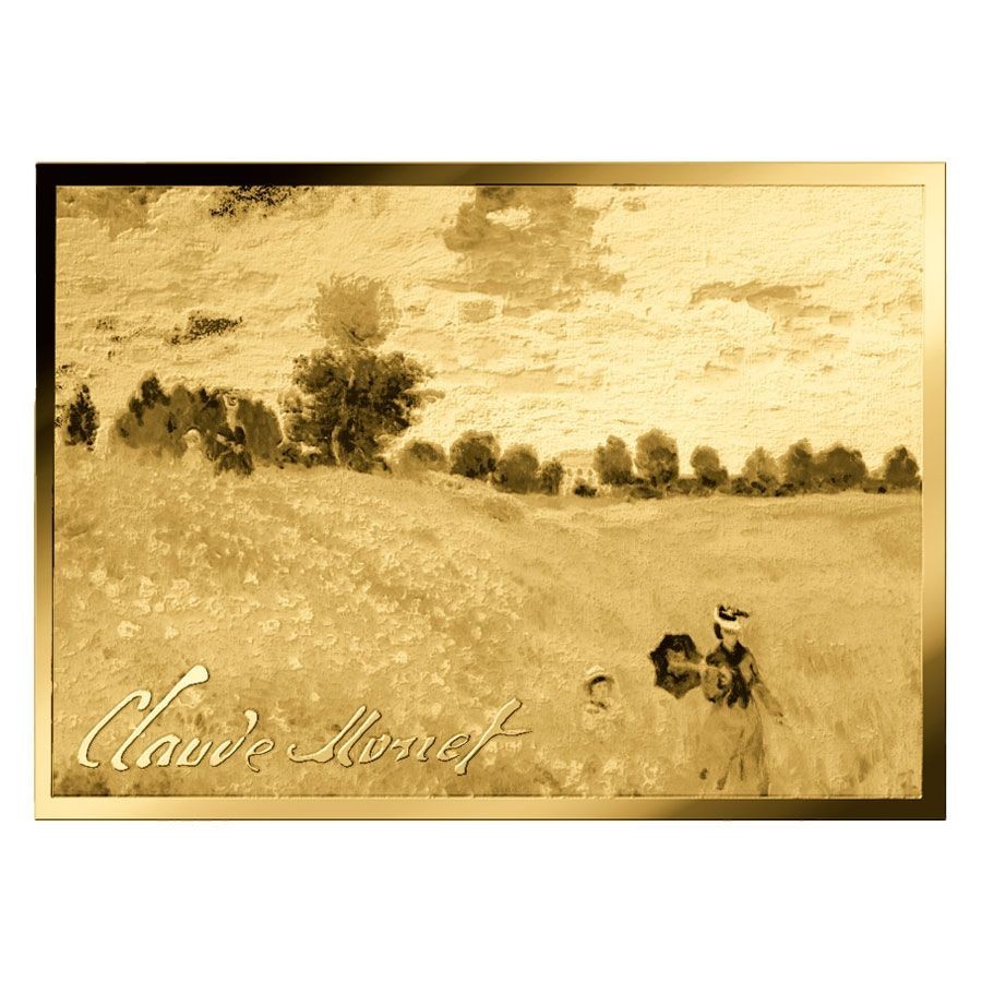 Monet The Poppy Field near Argenteuil 1/1000 Oz Gold Coin 999 card 24k