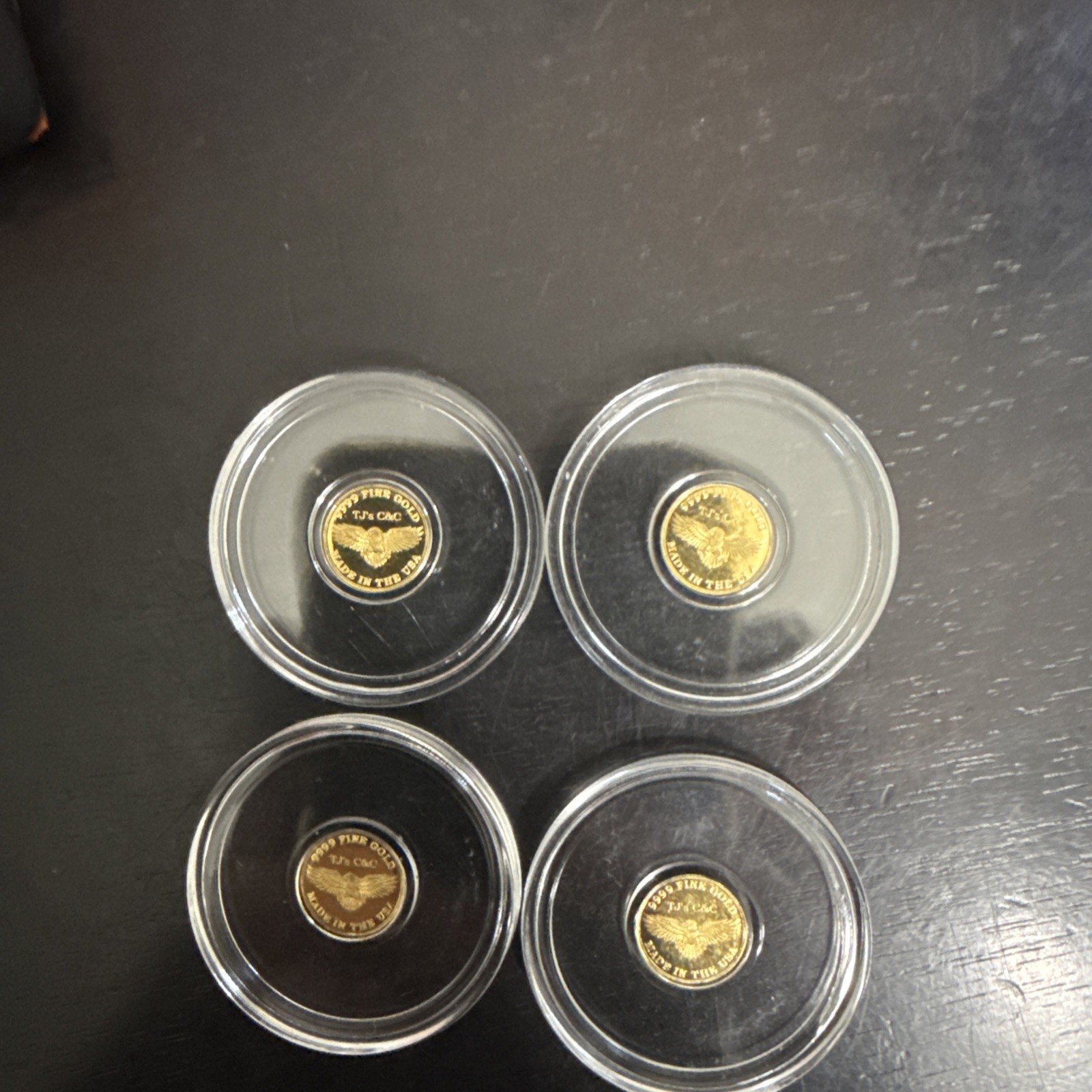4- 1/200 Ounce Gold Rounds TJ’s C&C Limited Edition