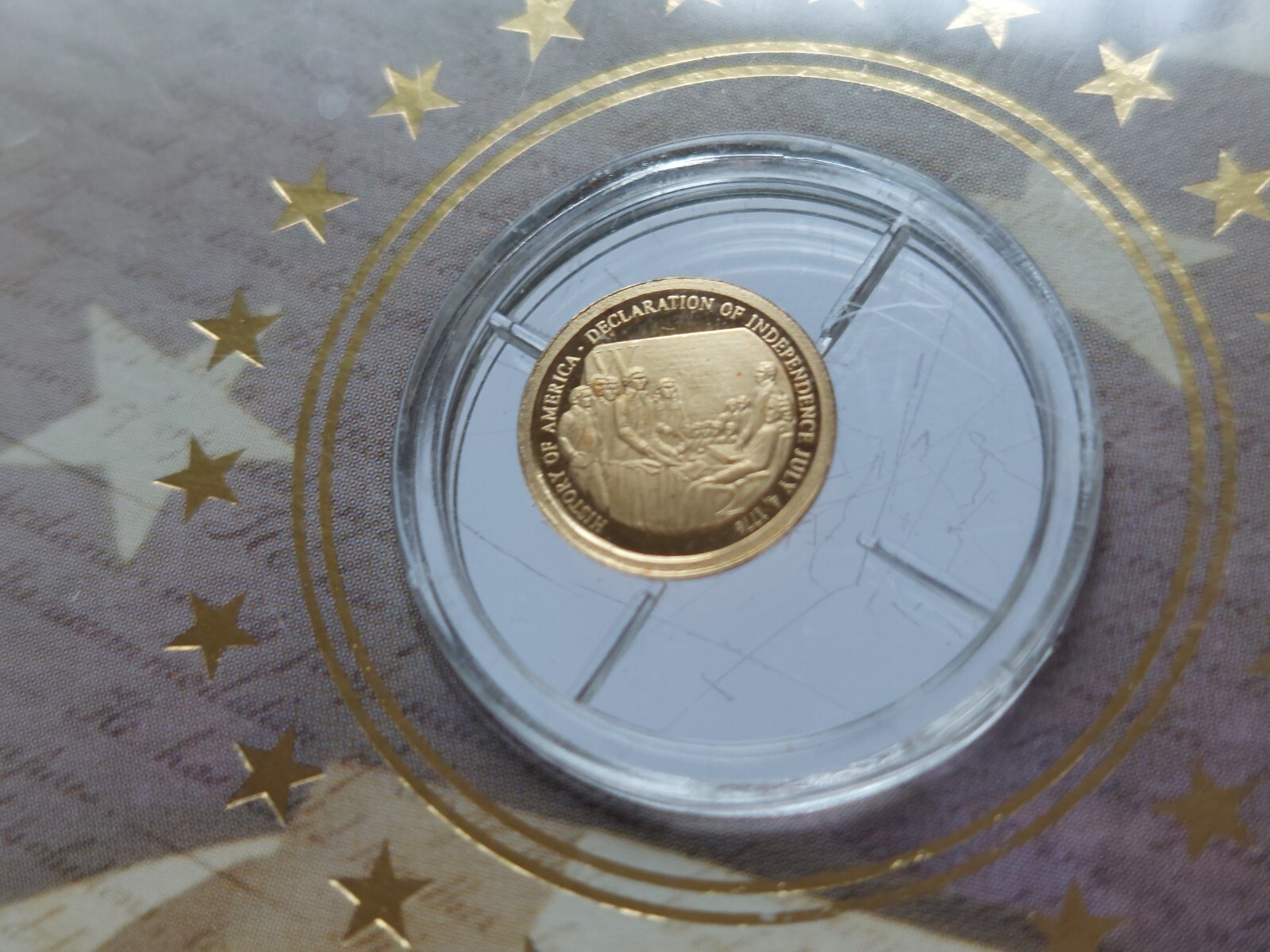 American Mint Birth of Our Nation Declaration of Independence .5 Gram 14Kt Gold