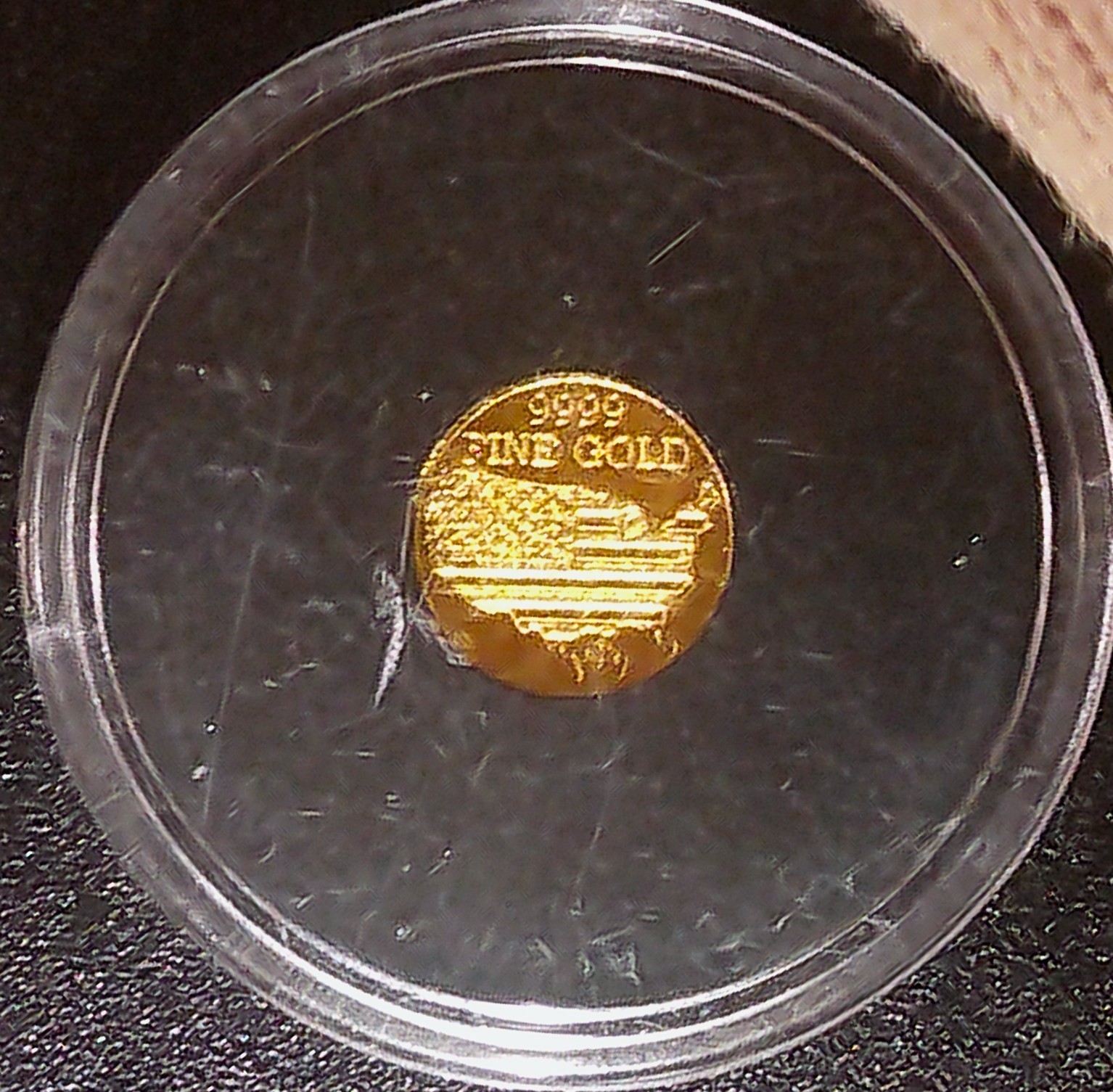 American Eagle With Flag 1/100 oz Gold Round 0.9999 Fine