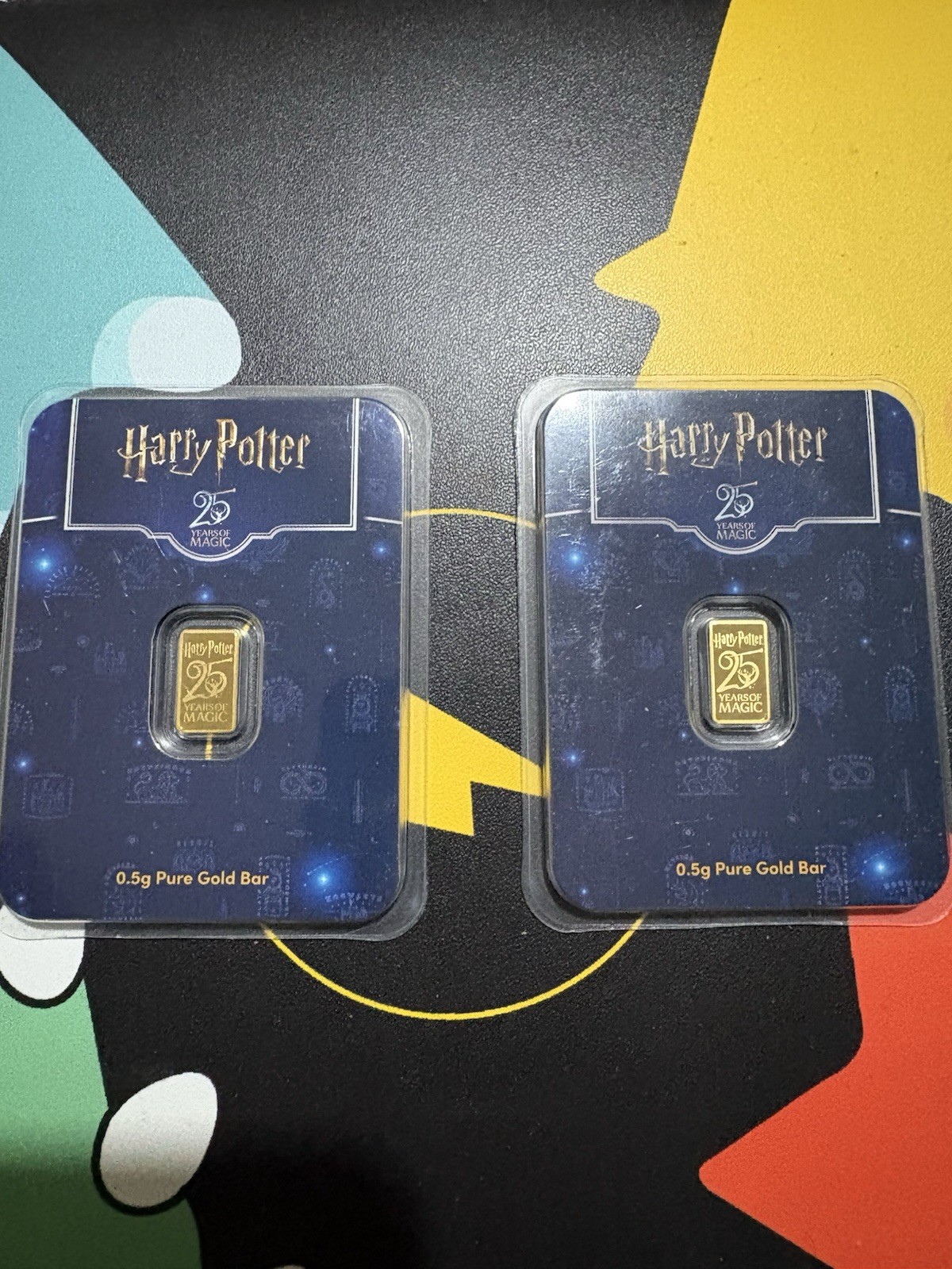 Harry Potter 2x 0.5g Gold Bars (1g Total) Certificates 03483 & 02636