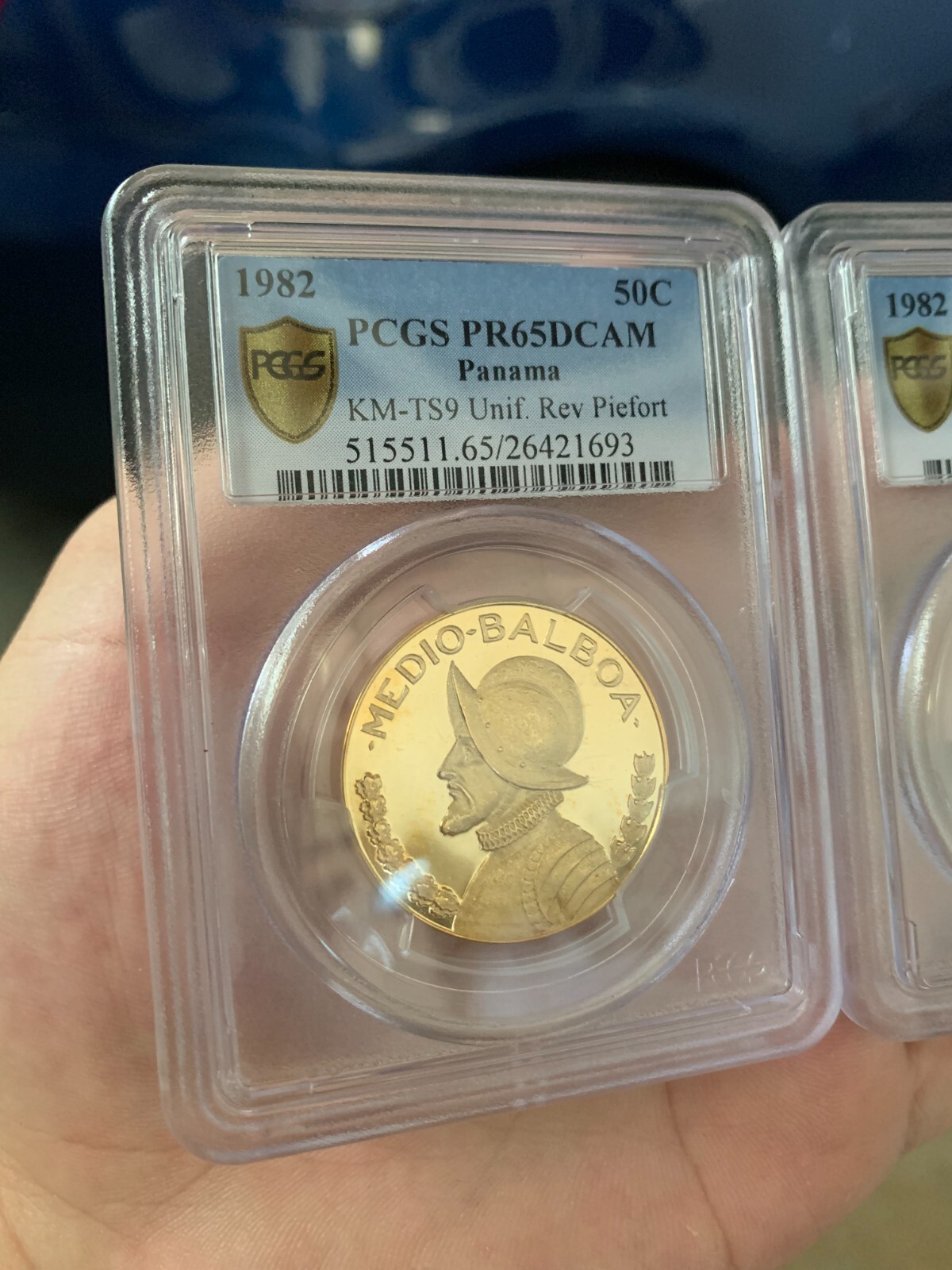 1982 Piefort Trial Strikes Panama Gold Uniface PCGS PF65DCAM