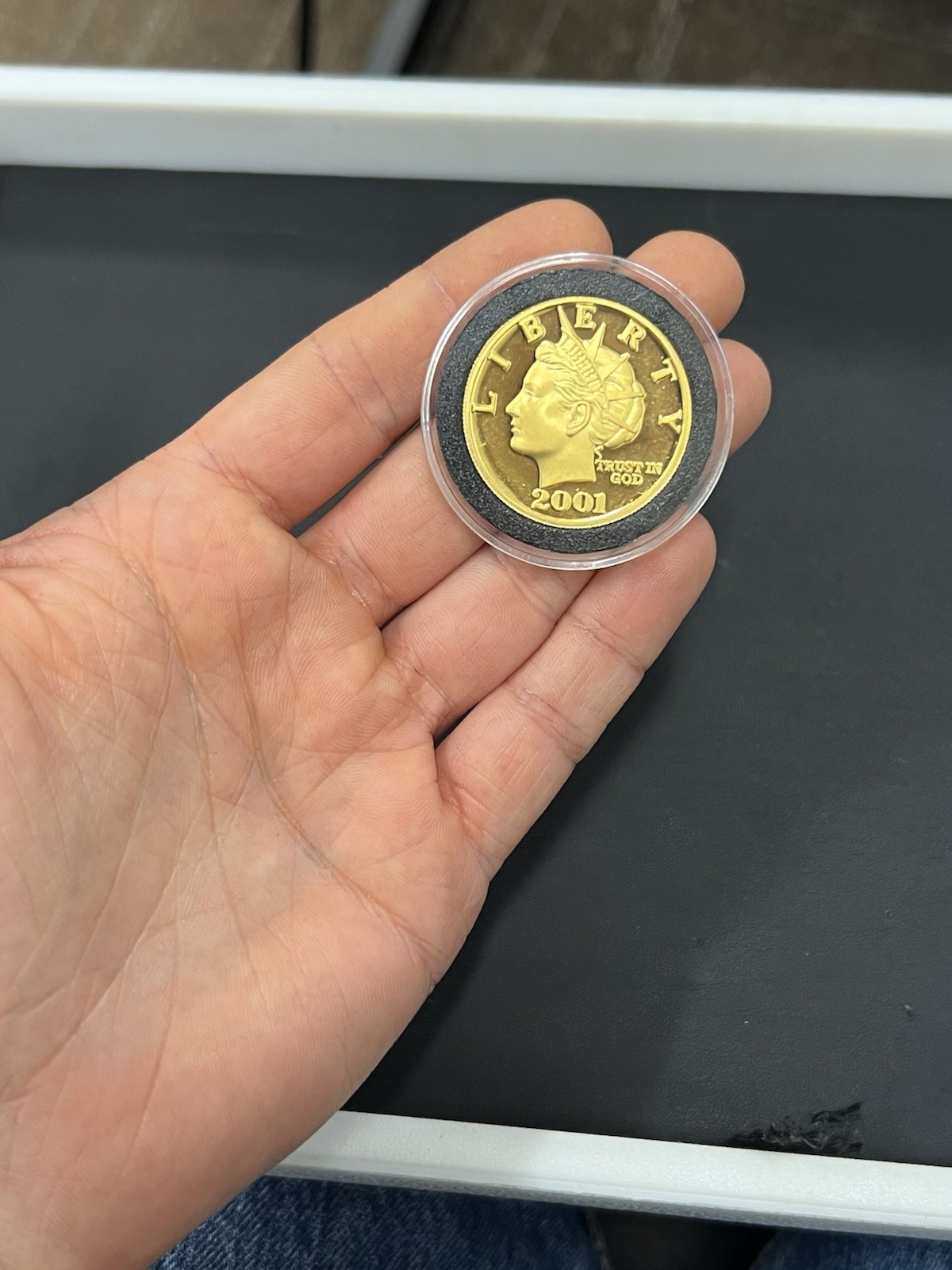EXTREMELY RARE – 2001 Liberty 3P Gold Internet Dollar- 1 troy oz Gold .9999 Fine