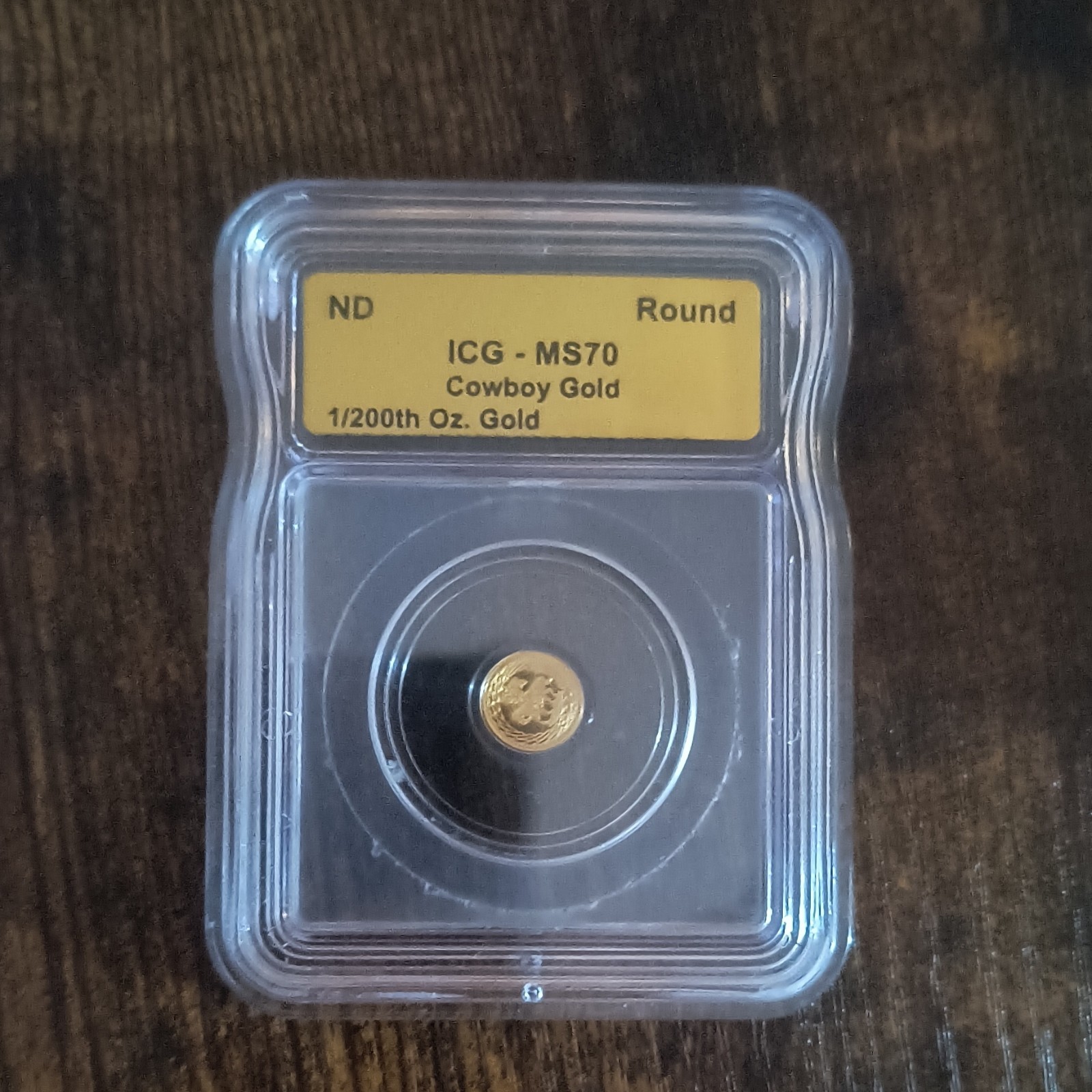 Cowboy Gold ICG MS70 Gold Round ND 1/200th oz Gold 1/200 oz Content