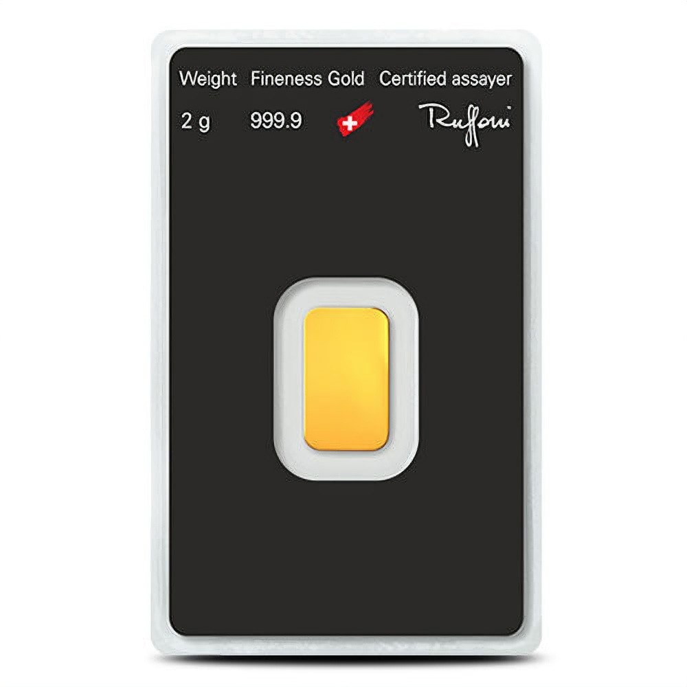 2 Gram Argor Heraeus Gold Bar (New w/ Assay)