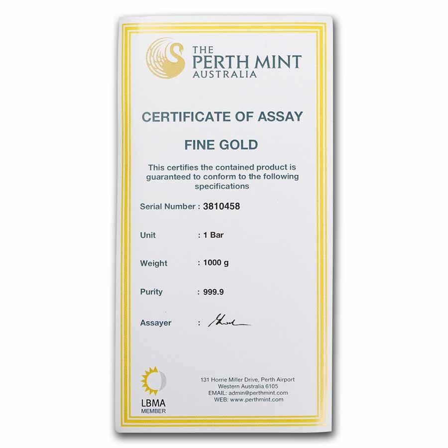 1 kilo Gold Bar – The Perth Mint – SKU#212255
