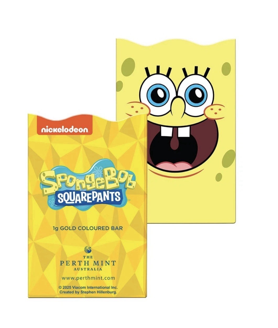 2025 SPONGEBOB SQUAREPANTS 1g 1 gram Gold Colorized Bar Perth Mint Mintage 3000