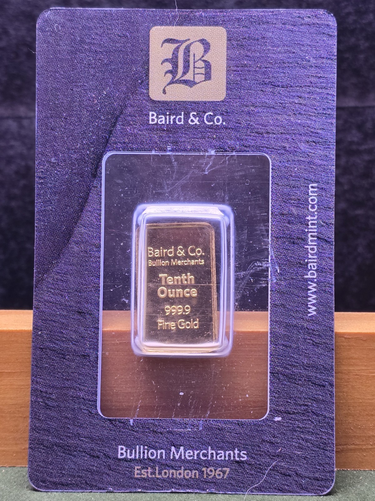 Baird & Co. Gold Bar 1/10 Tenth Ounce Sealed Assay .999