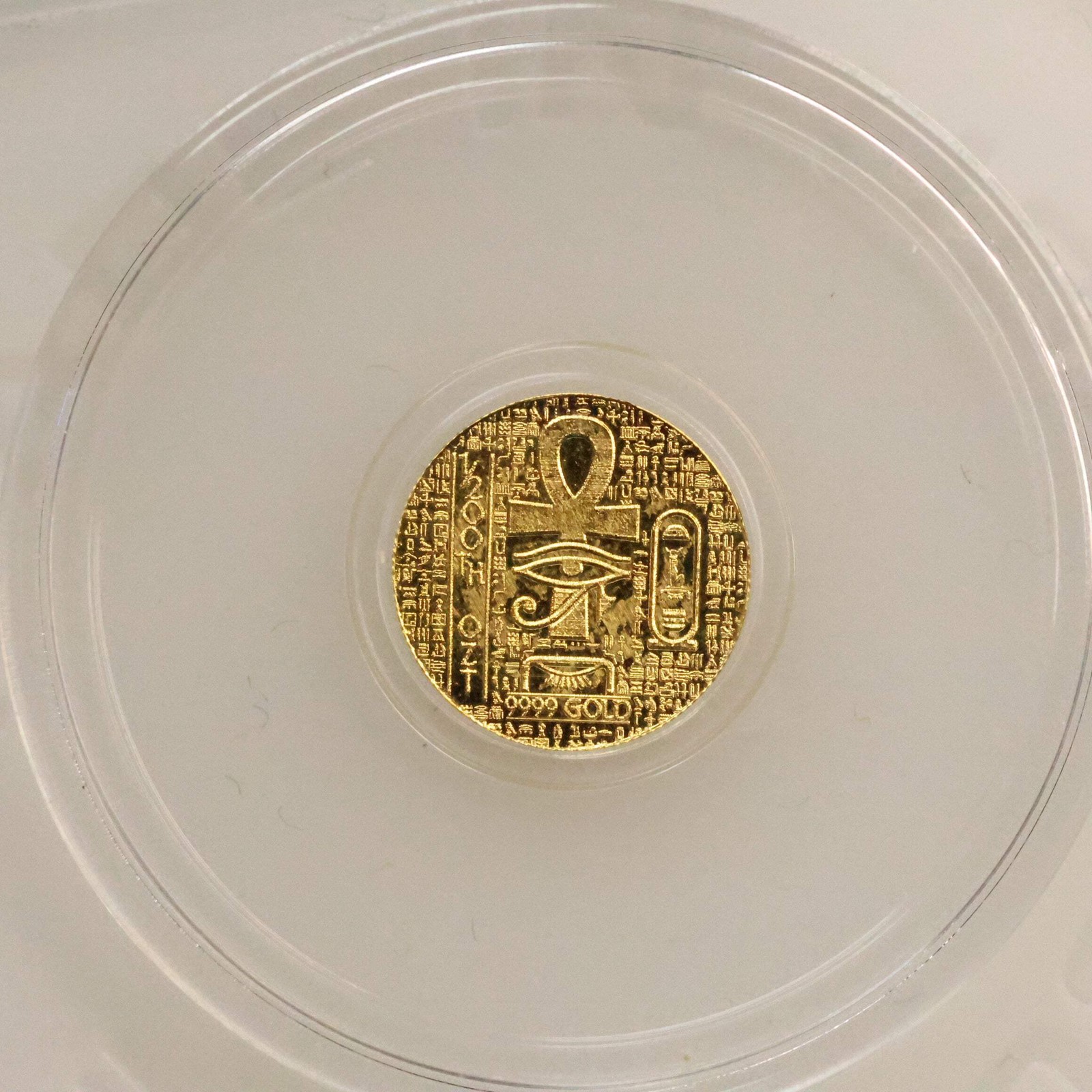 1/200th oz .9999 Fine Gold – Monarch Precious Metals – Egyptian Scarab Anhk w/ C