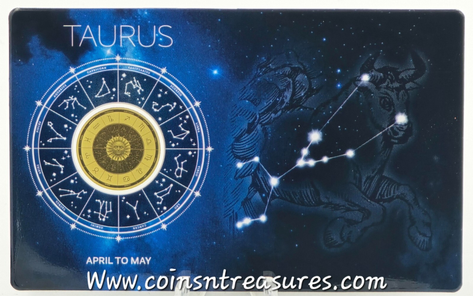 ZODIAC SIGNS TAURUS 1/1000 Oz Gold Coin 3000 Francs Chad