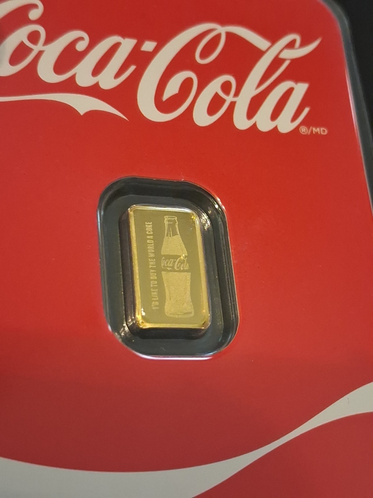 COCA-COLA 1/2 GRAM GOLD BAR .9999 FINE LOW MINTED BAR IN THE ASSAY!!!!!!!!!!!!!!