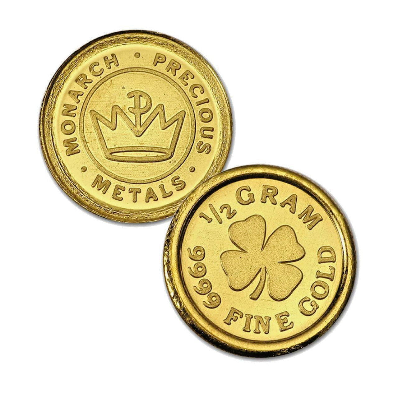 1/2 Gram .9999 Fine Gold Round – Monarch – Four Leaf Clover (Sealed in Capsule)