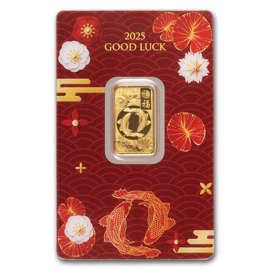 2025 5 gram Gold Bar – PAMP Good Luck: Koi Fish (In Assay)
