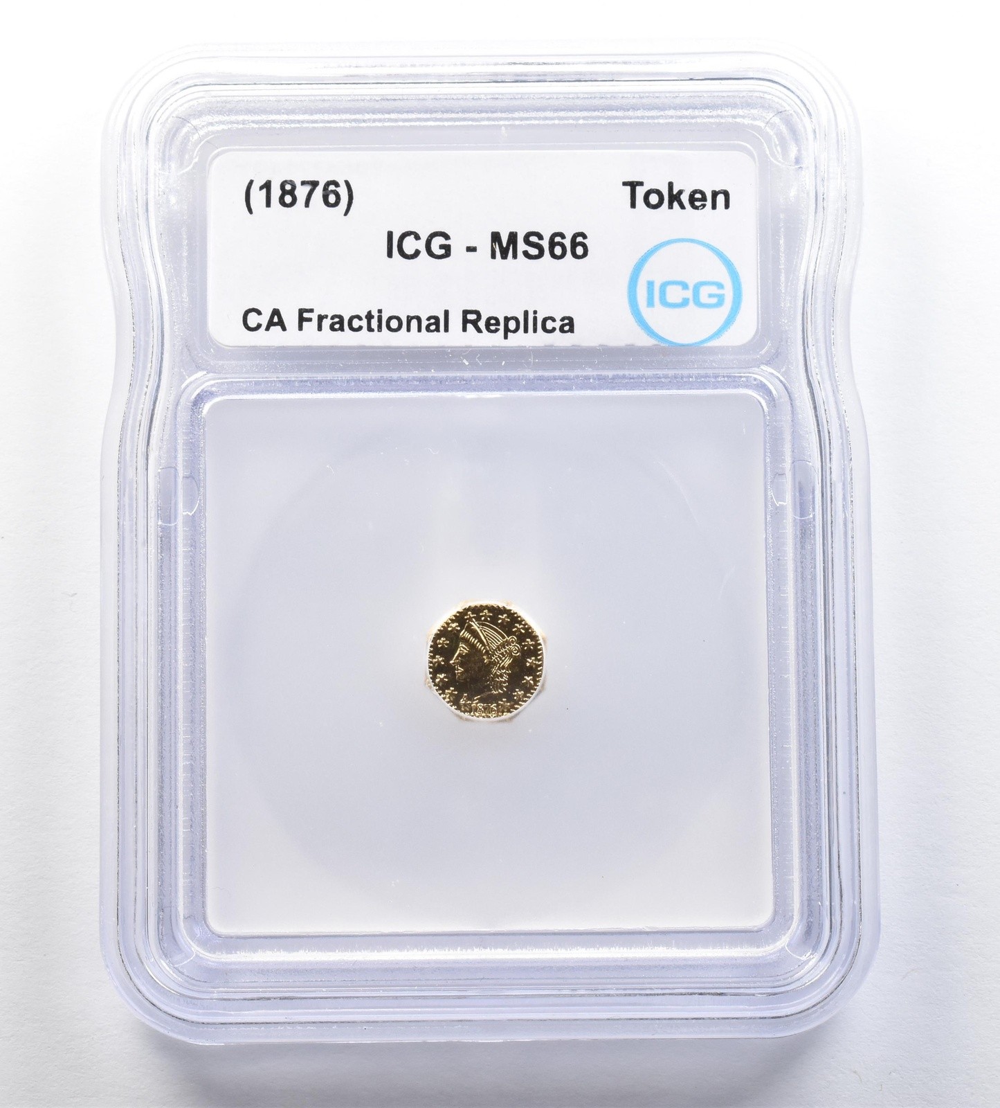 (1876) CA Fractional Gold Token 1/4 Dollar Liberty Head MS66 ICG *7191