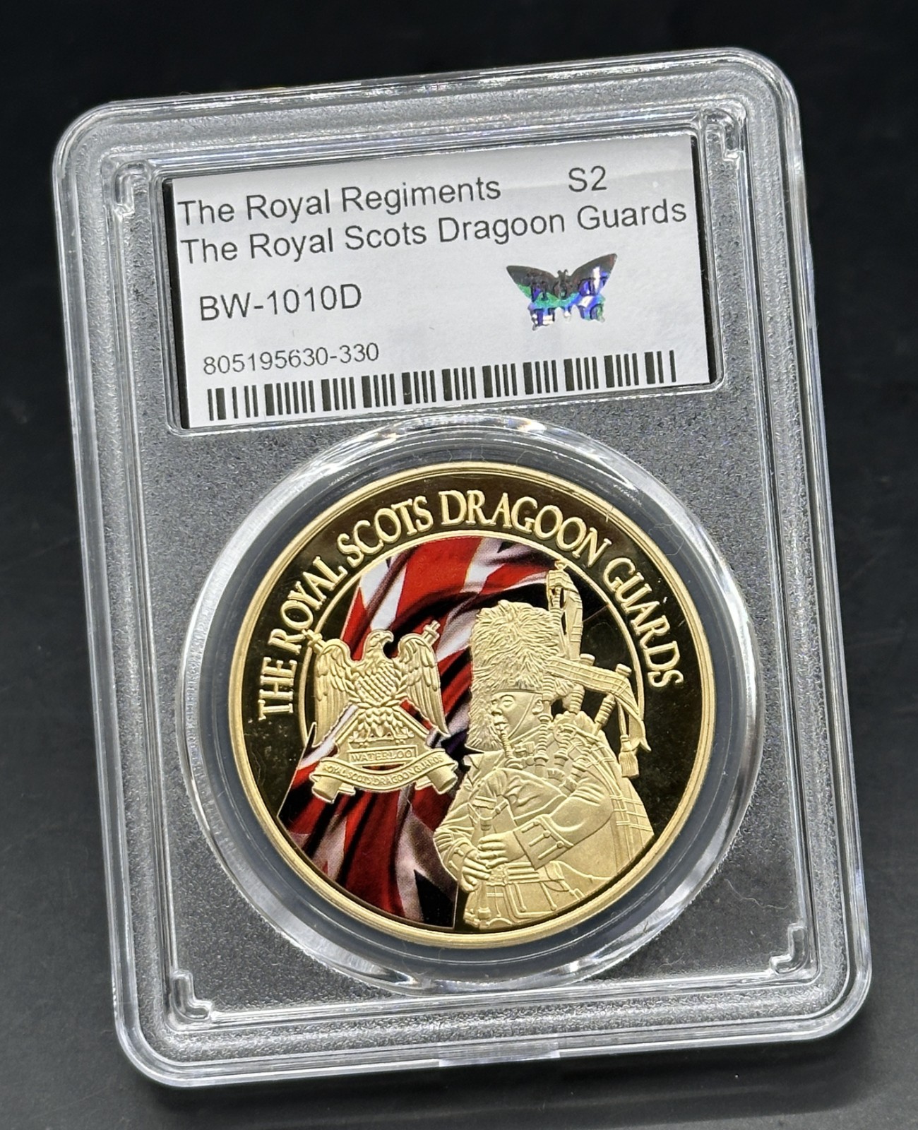 The Royal Regiments S2 Royal Scots Commemorative Coin in Airtight display case