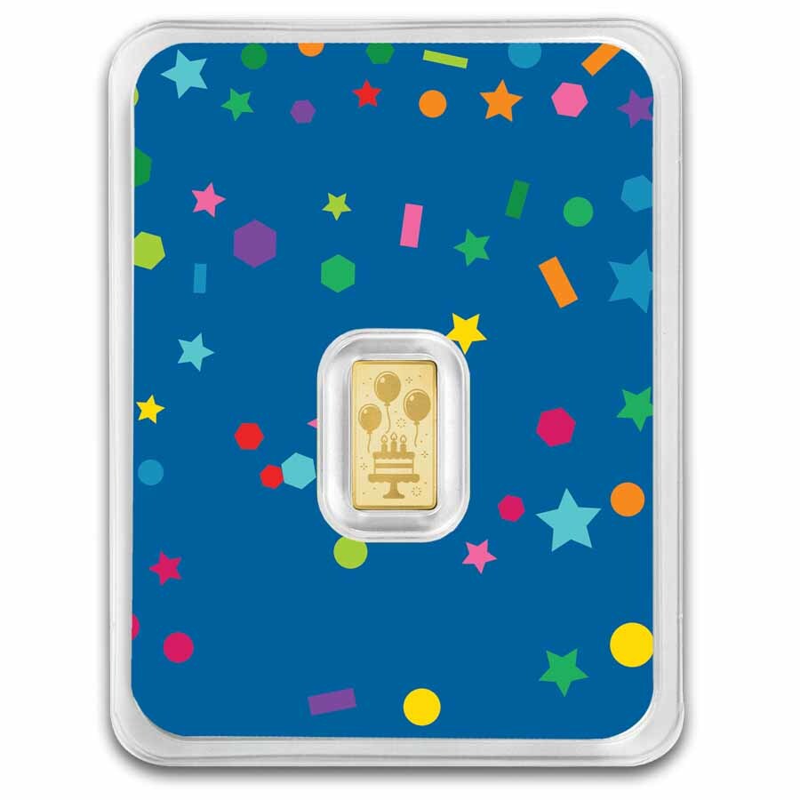 1/2 gram Gold Bar – Happy Birthday (Confetti Card TEP)