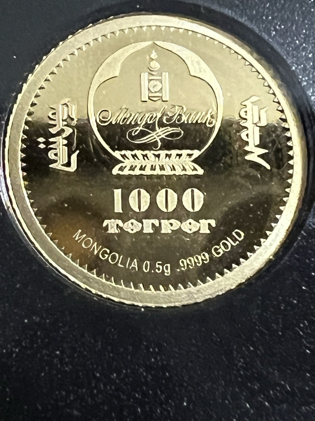 Chinggis Khaan 0.5 Gram Gold Coin .9999 Fine