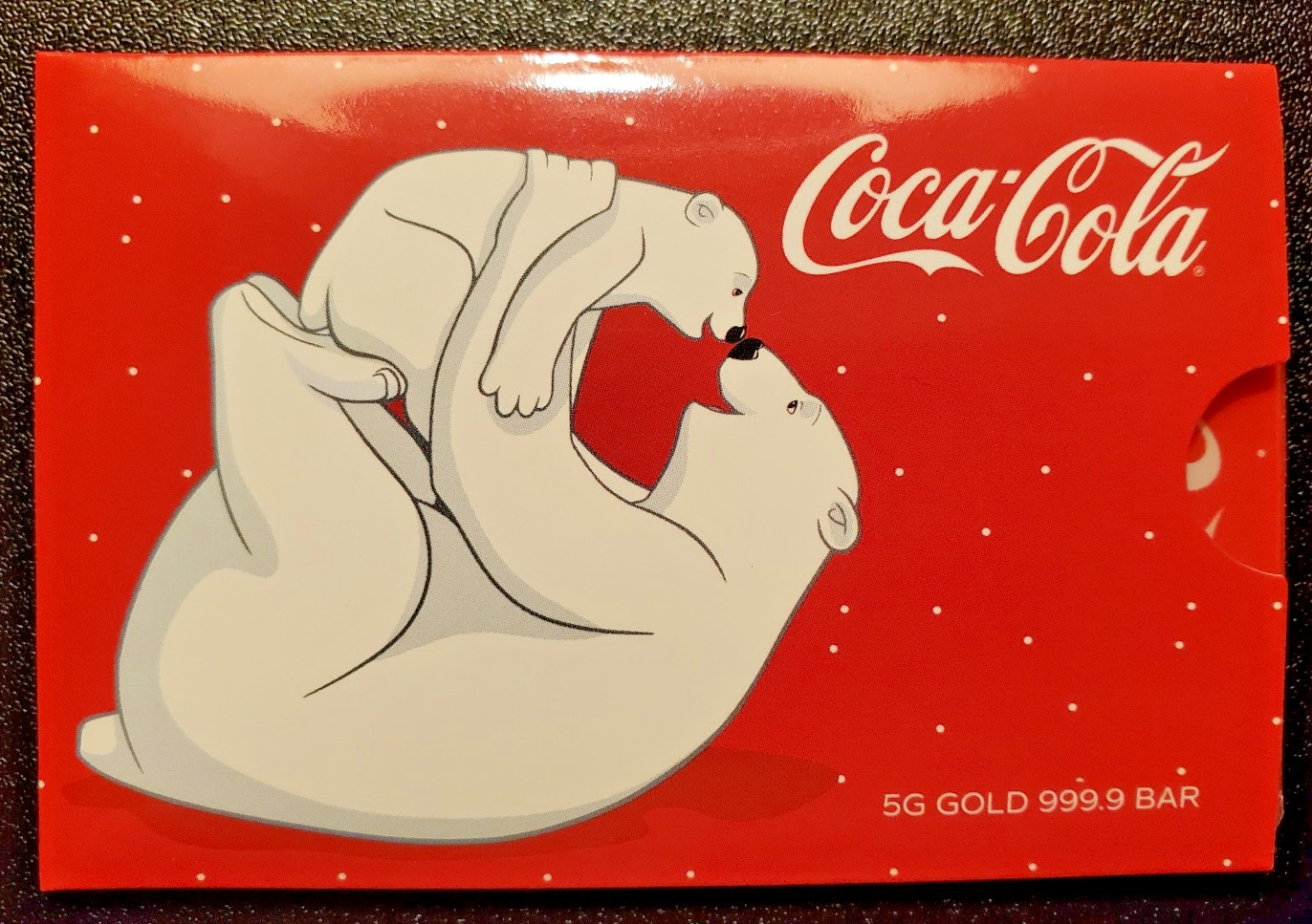 5 gram Gold Bar – PAMP Coca-Cola® Polar Bear Limited mintage of 5,000 bars-RARE