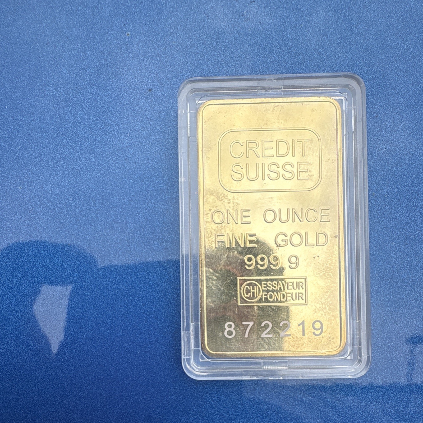 Credit Suisse 1 oz Gold Bar 0.9999 Fine Gold Bullion in Assay Holder