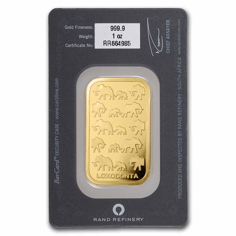 1 oz Gold Bar – Rand (Black Assay)